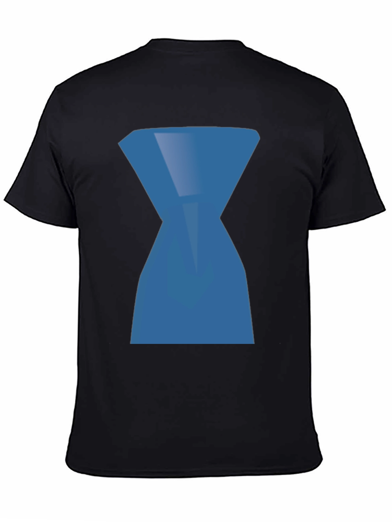 Abstract Blue Hourglass Graphic Print Black T-Shirt
