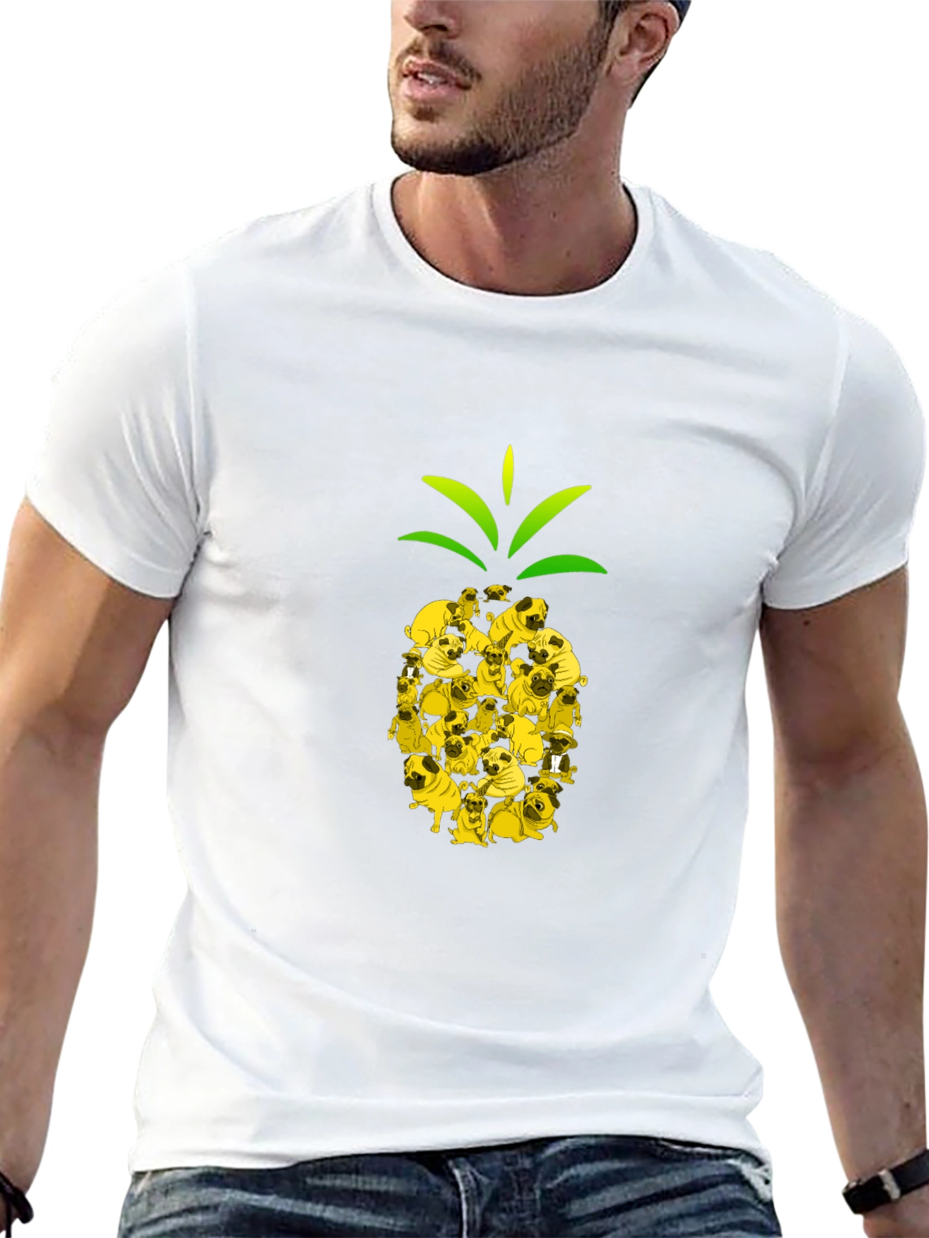 Pug Pineapple Graphic T-Shirt - Unique Design