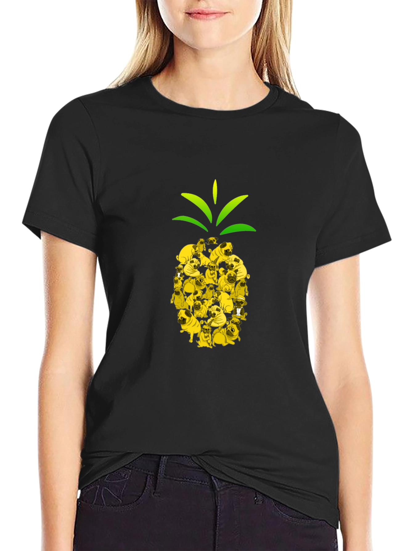 Pug Pineapple Graphic T-Shirt - Unique Design