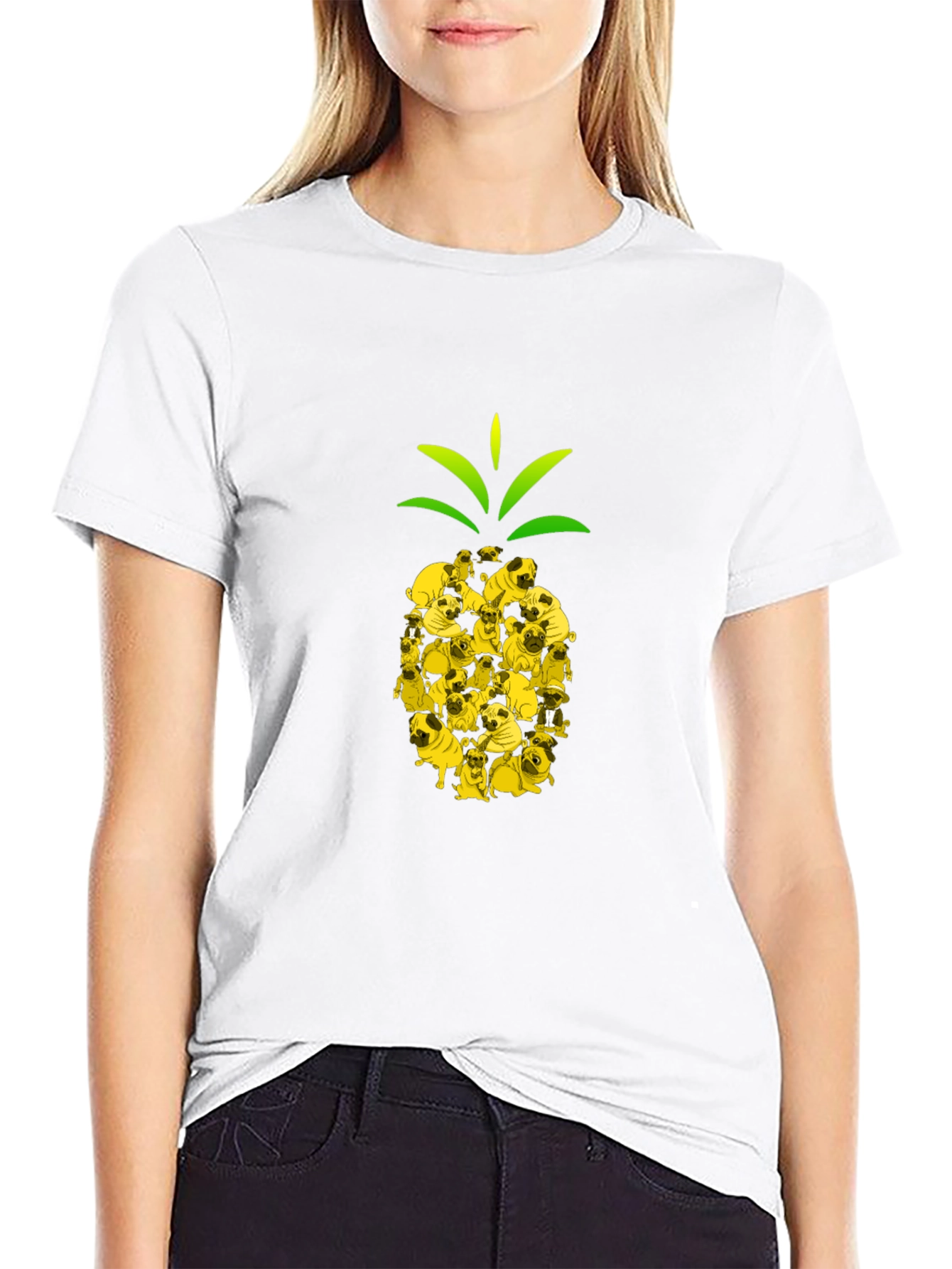 Pug Pineapple Graphic T-Shirt - Unique Design