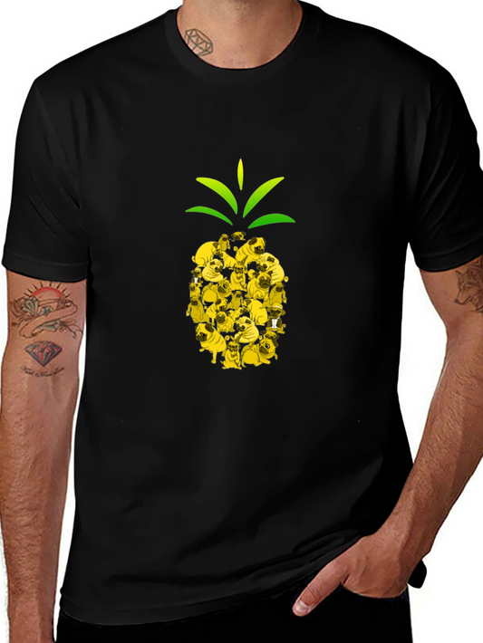 Pug Pineapple Graphic T-Shirt - Unique Design
