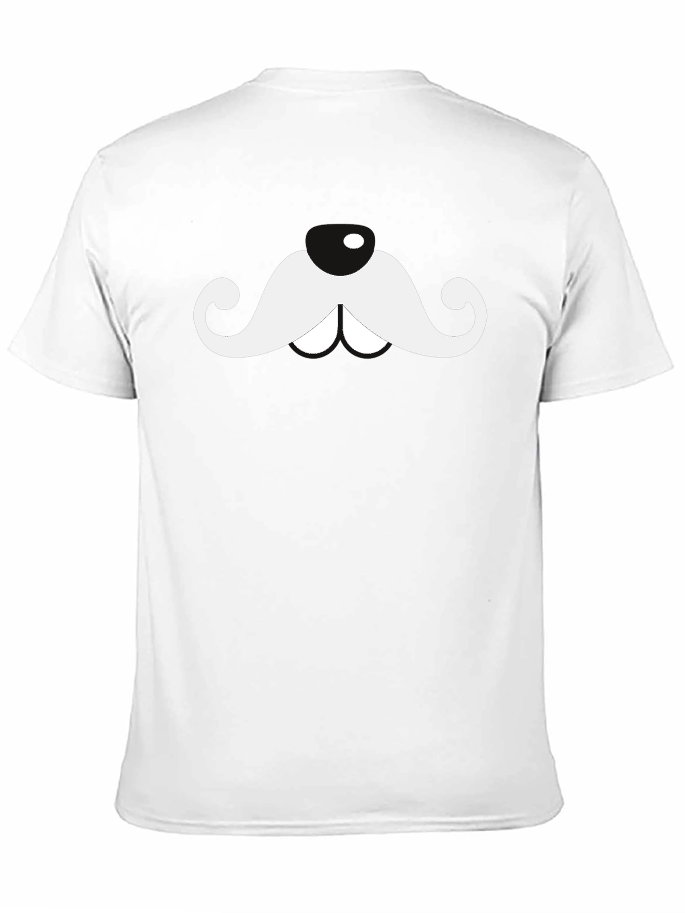 Novelty Moustache Graphic T-Shirt - Black Cotton Blend