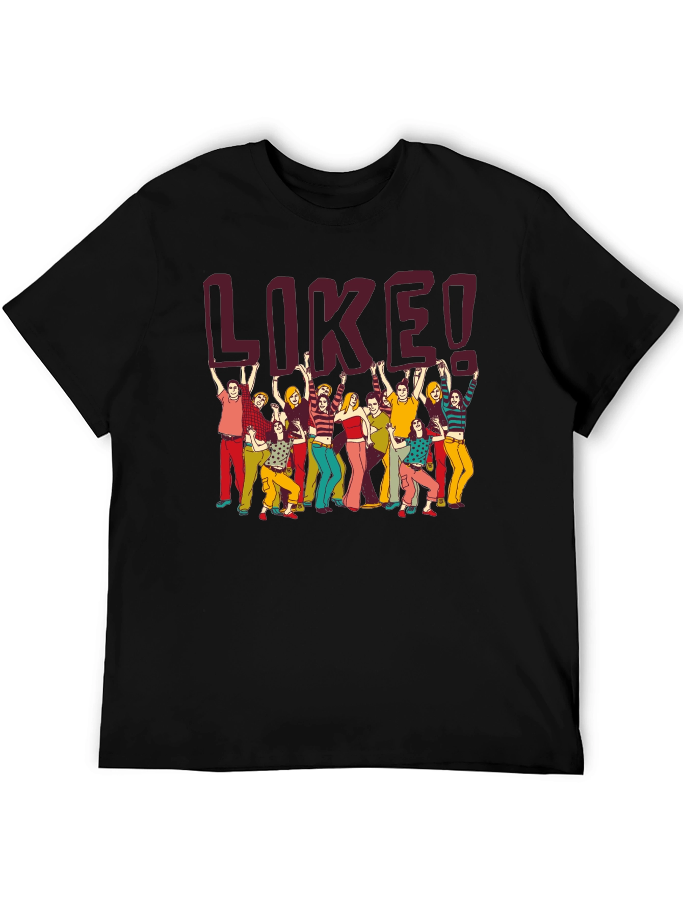 Retro Like Graphic Tee - Black Casual T-Shirt