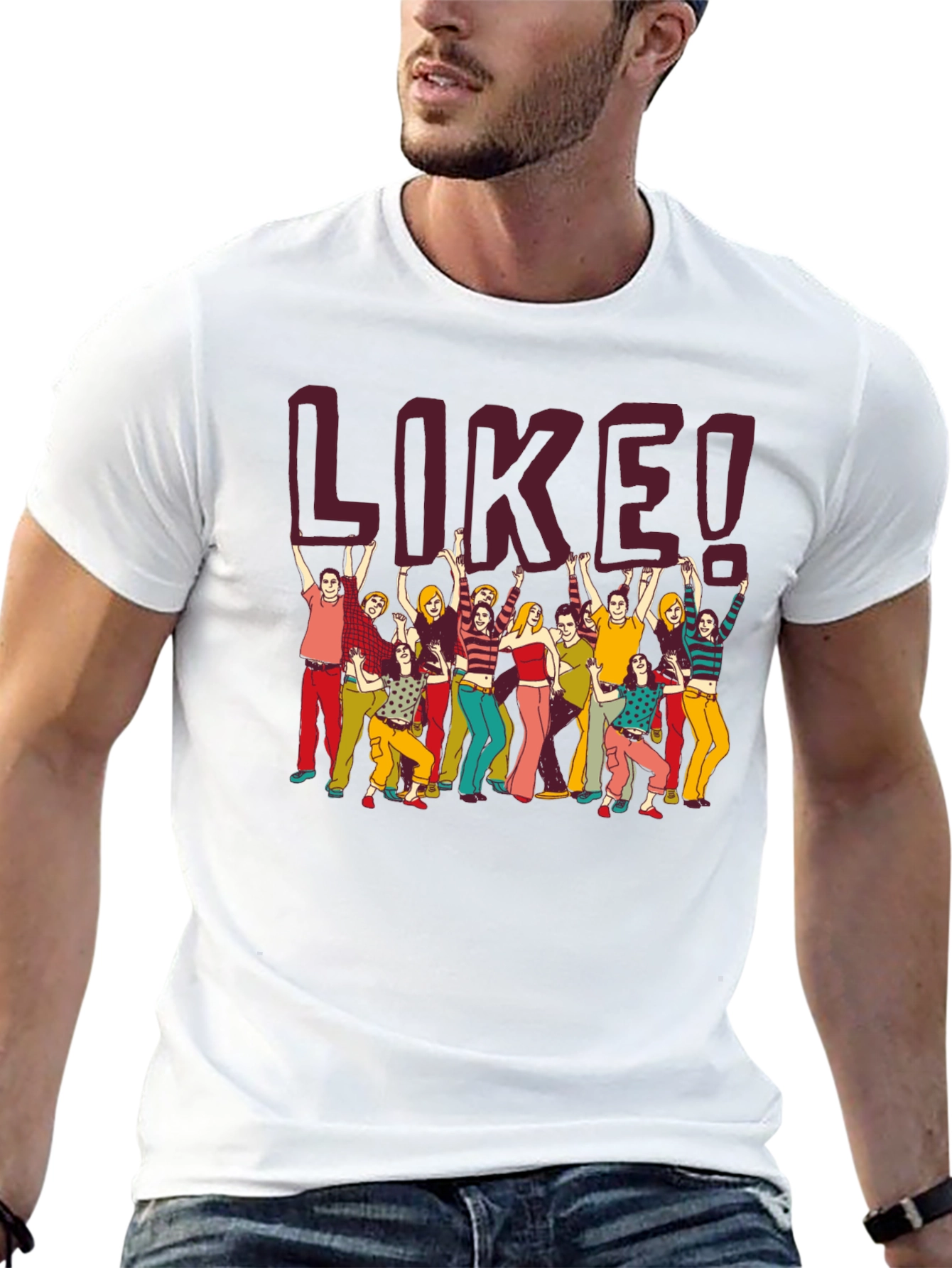 Retro Like Graphic Tee - Black Casual T-Shirt