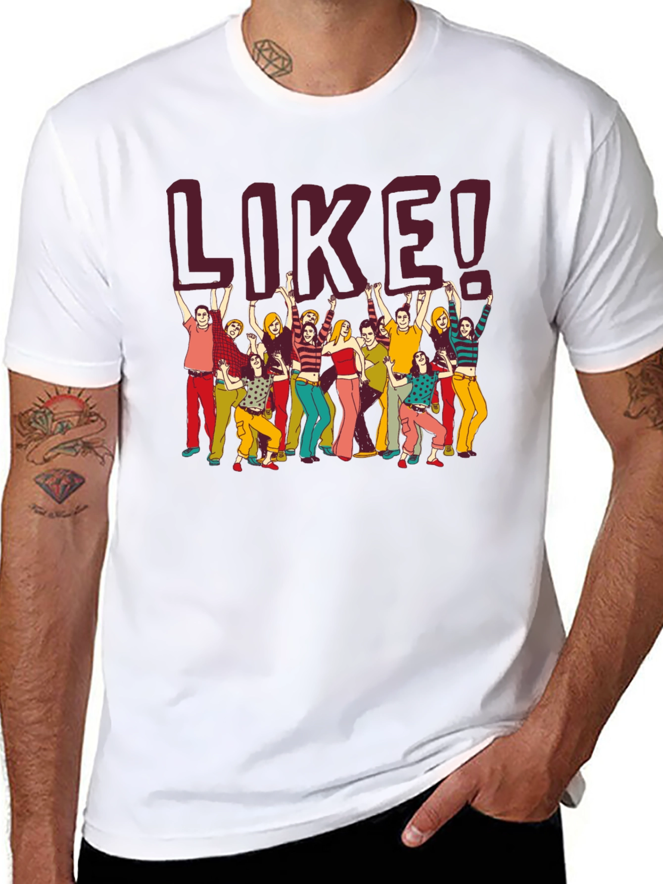 Retro Like Graphic Tee - Black Casual T-Shirt