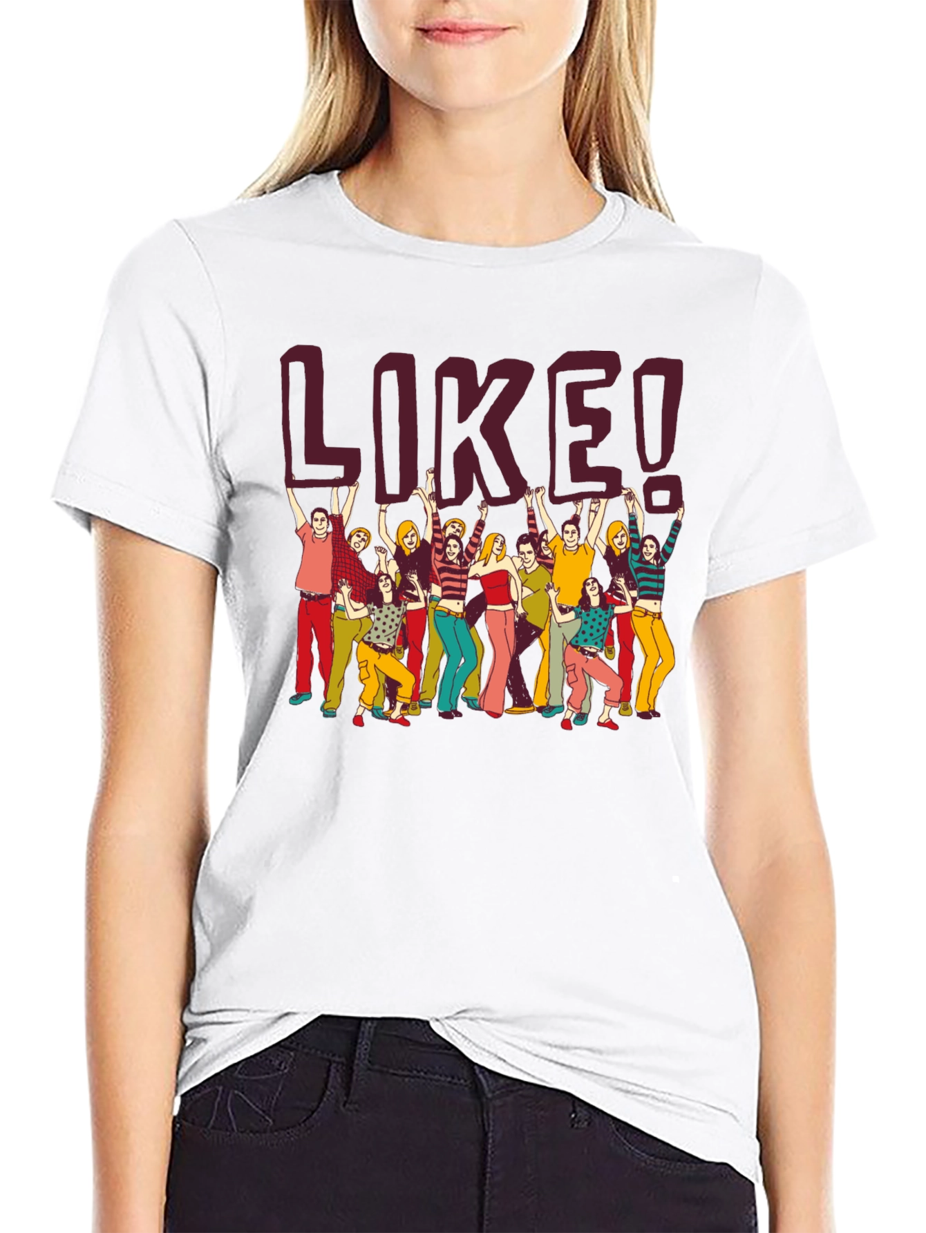 Retro Like Graphic Tee - Black Casual T-Shirt