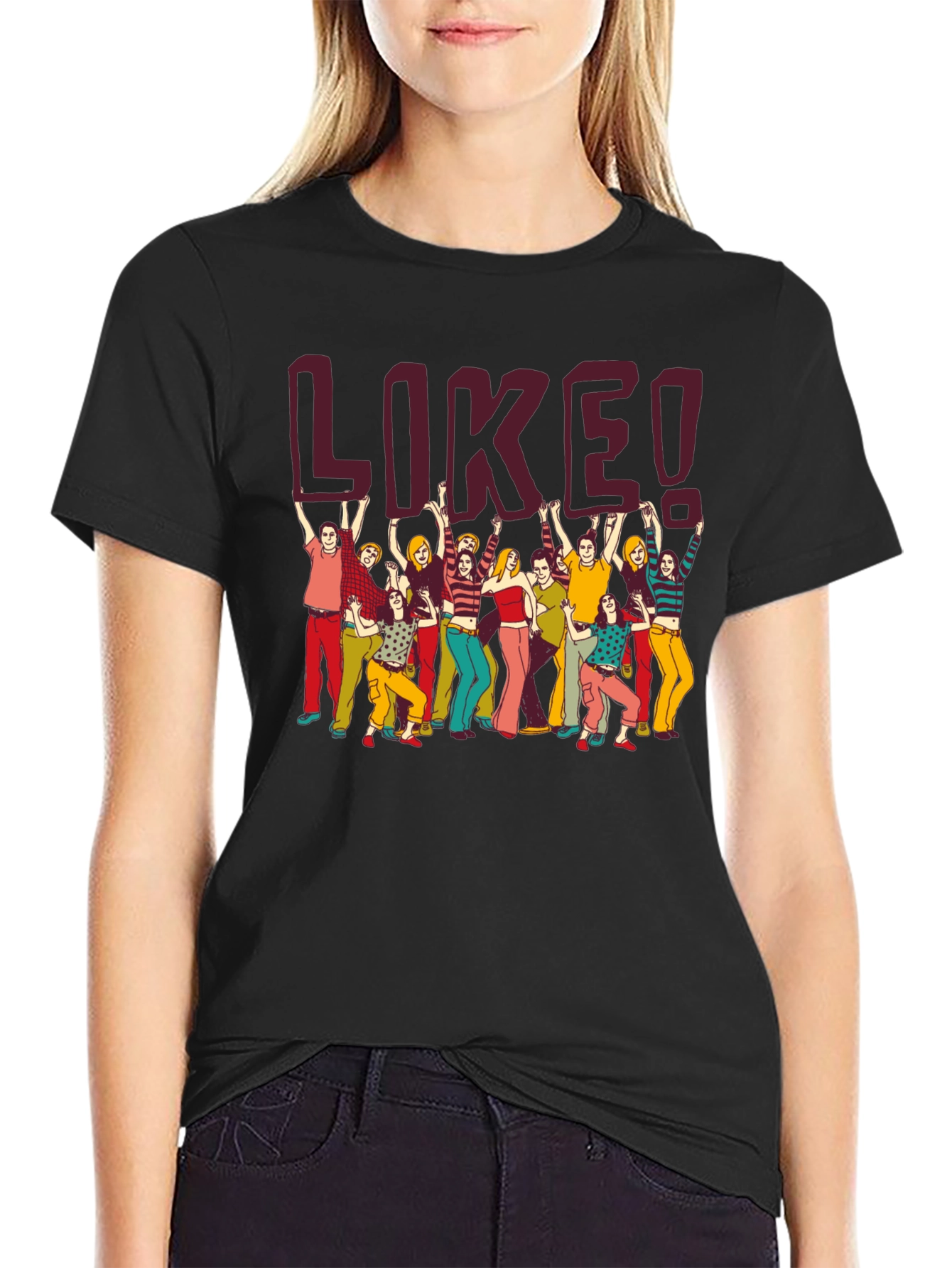 Retro Like Graphic Tee - Black Casual T-Shirt