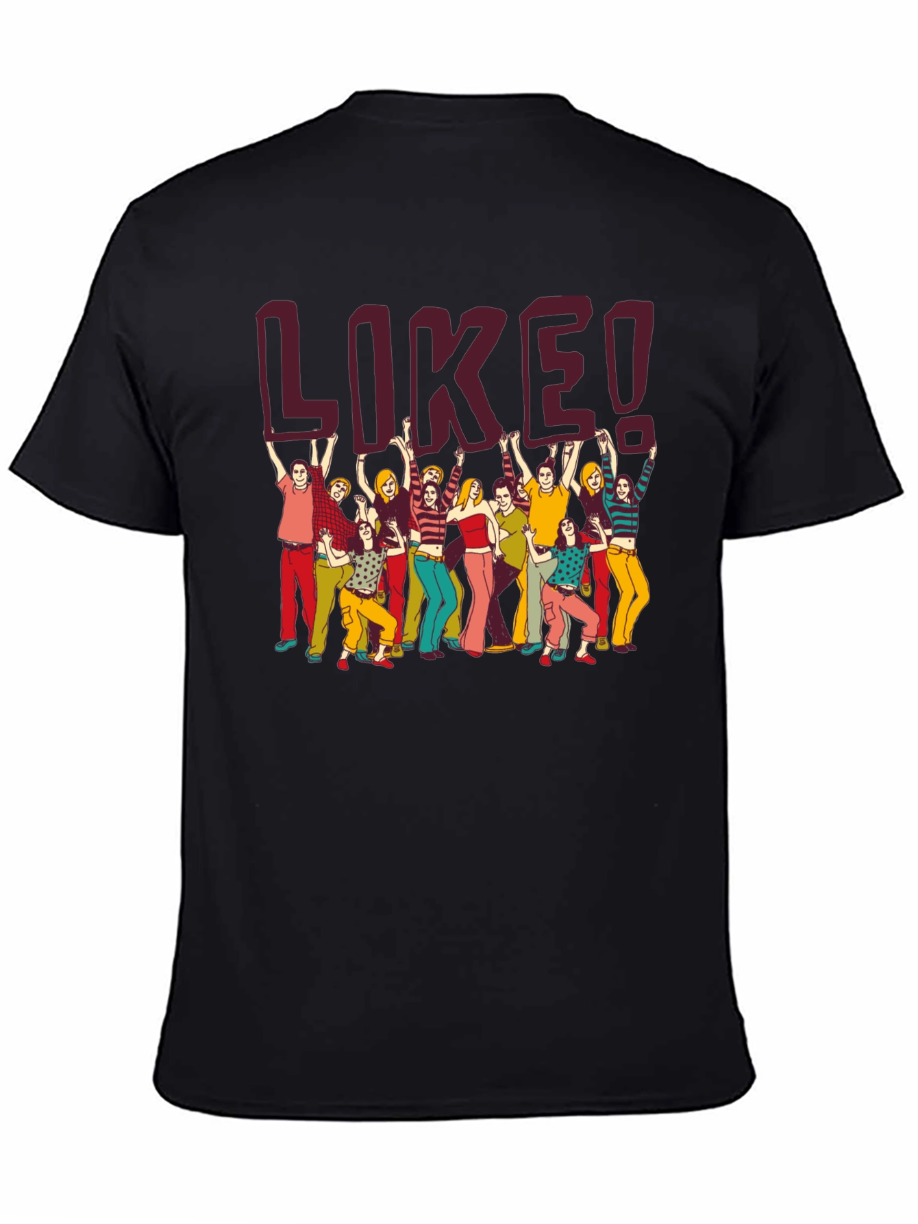 Retro Like Graphic Tee - Black Casual T-Shirt
