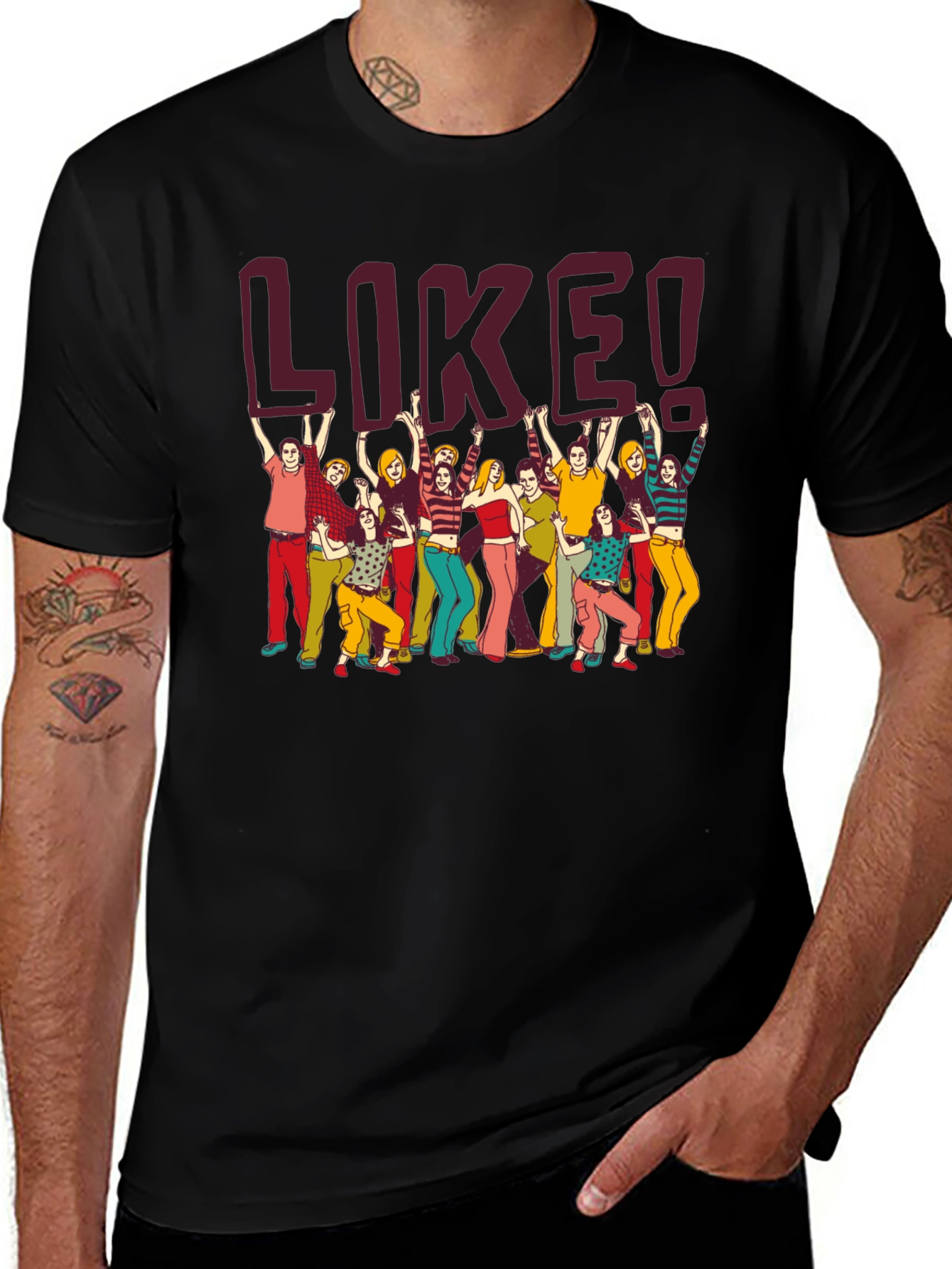 Retro Like Graphic Tee - Black Casual T-Shirt