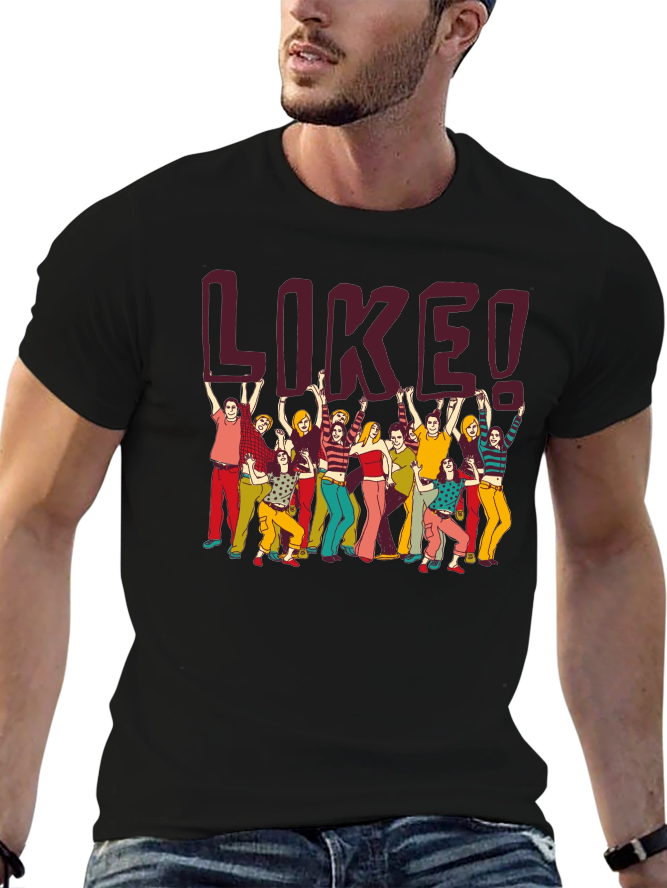 Retro Like Graphic Tee - Black Casual T-Shirt