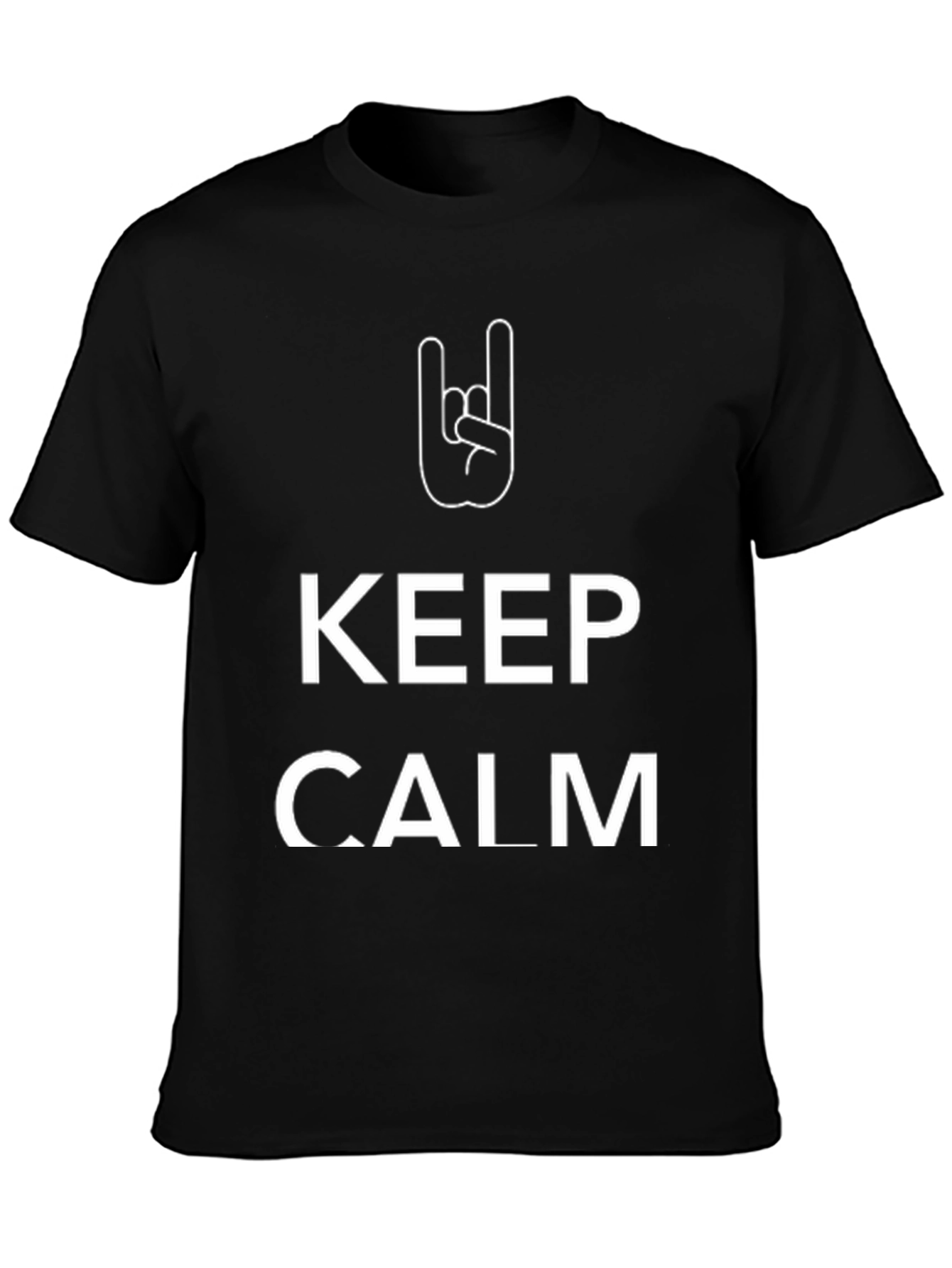 Keep Calm Rock On Black T-Shirt