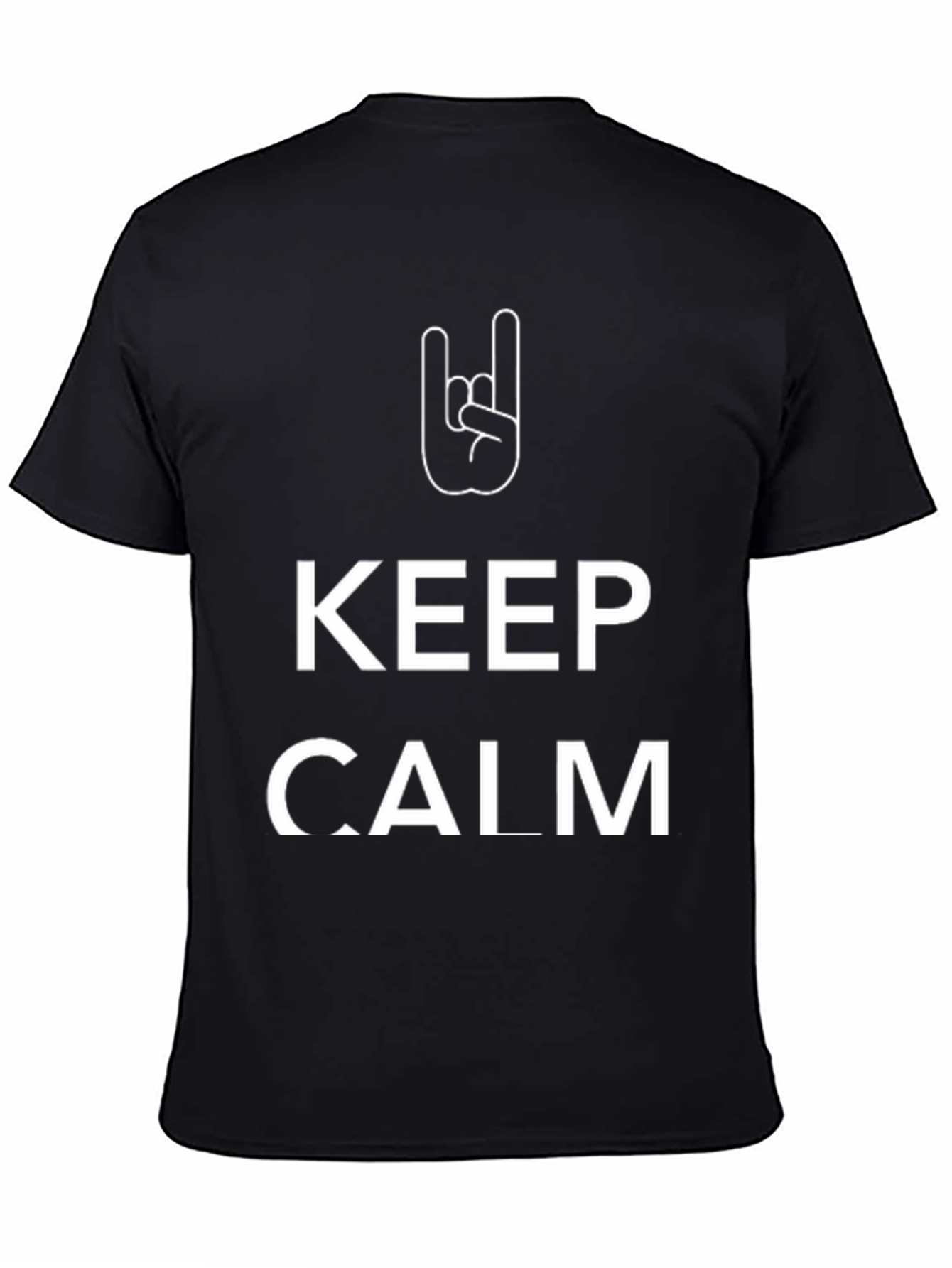 Keep Calm Rock On Black T-Shirt