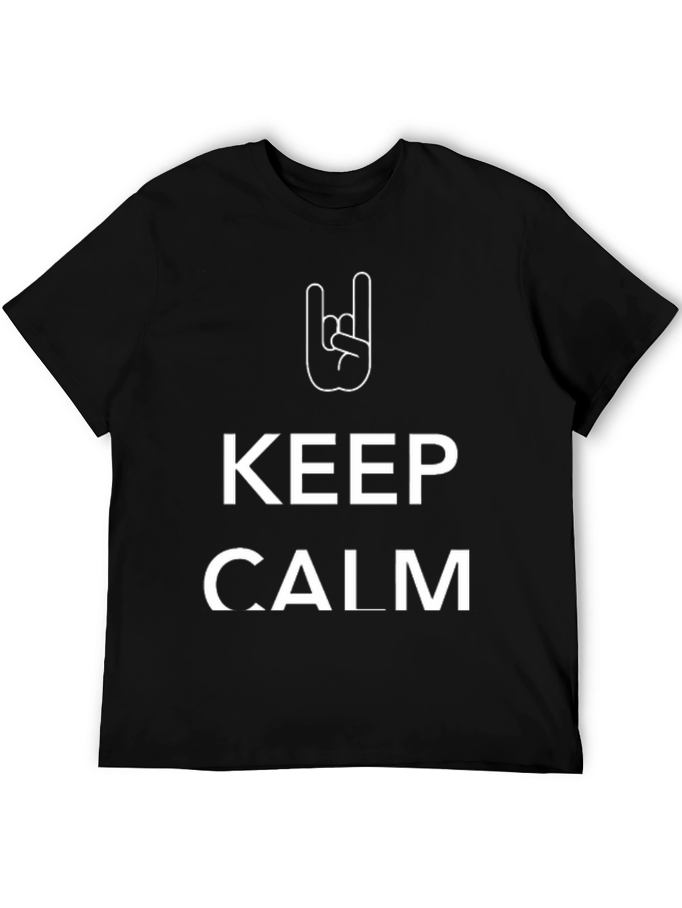 Keep Calm Rock On Black T-Shirt
