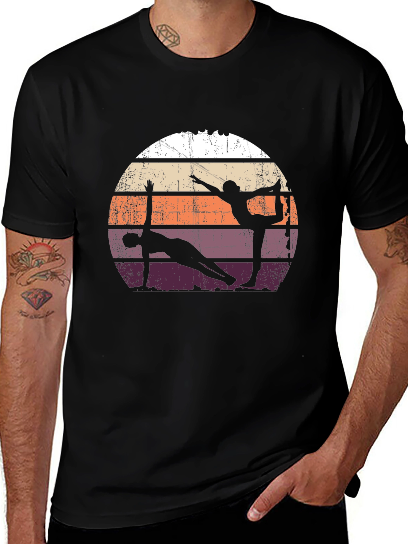 Yoga Silhouette Retro T-Shirt
