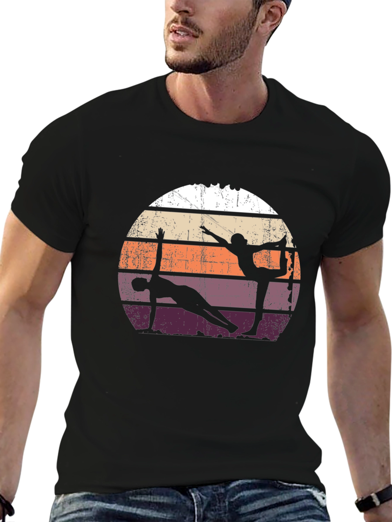 Yoga Silhouette Retro T-Shirt