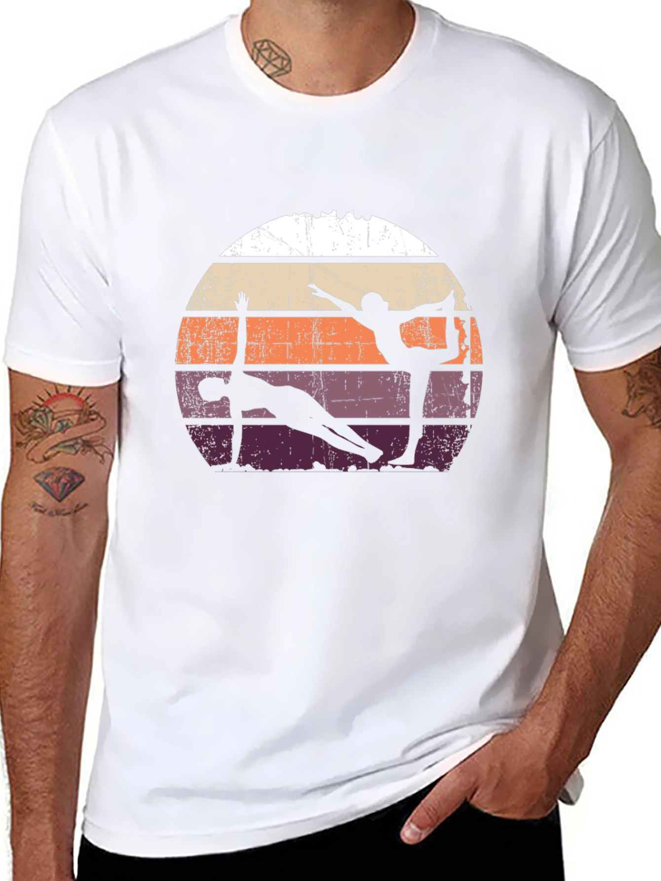Yoga Silhouette Retro T-Shirt