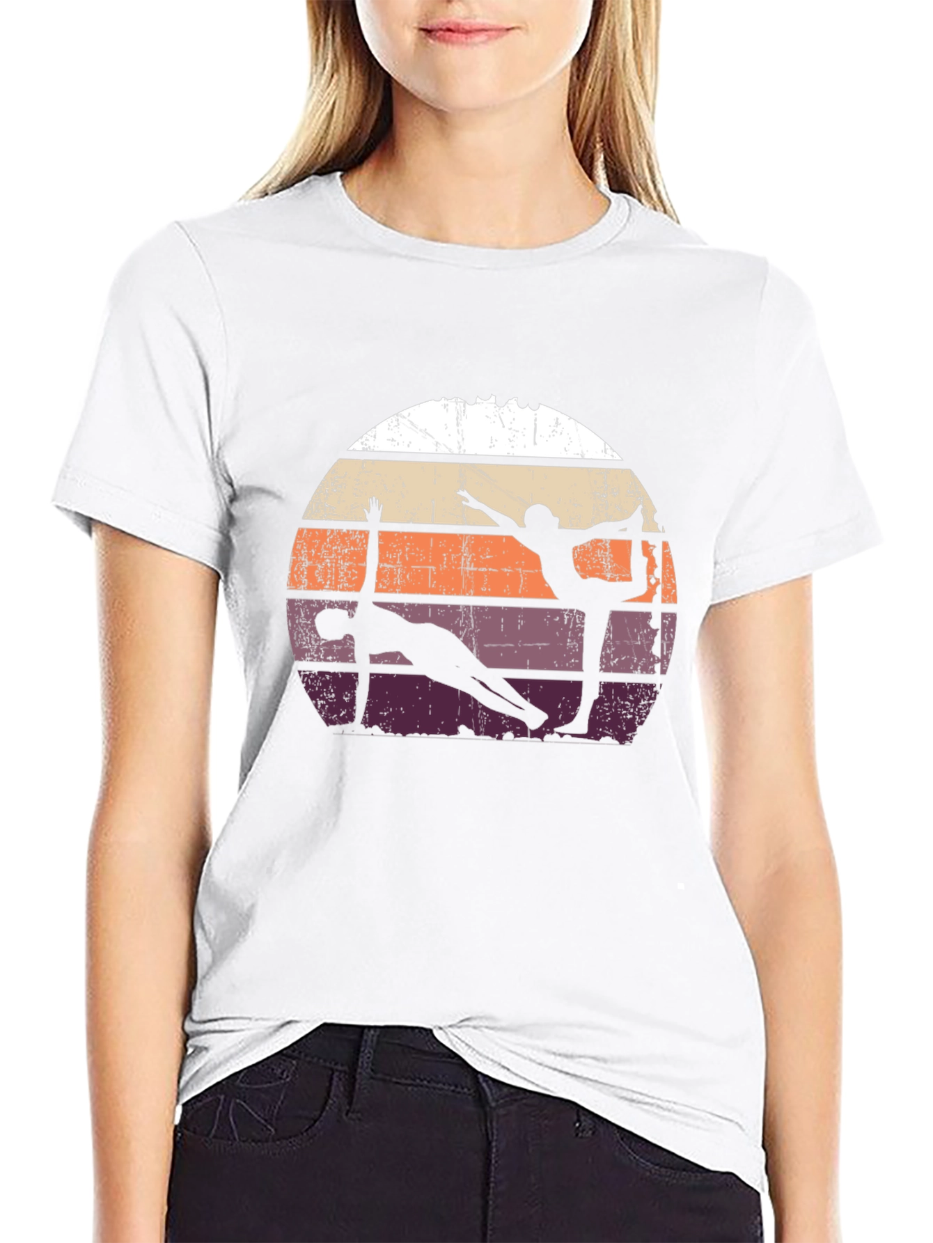 Yoga Silhouette Retro T-Shirt