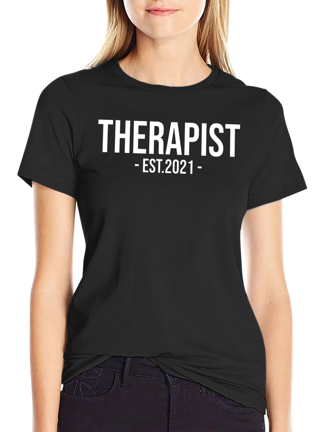 Therapist Est. 2021 Black T-Shirt