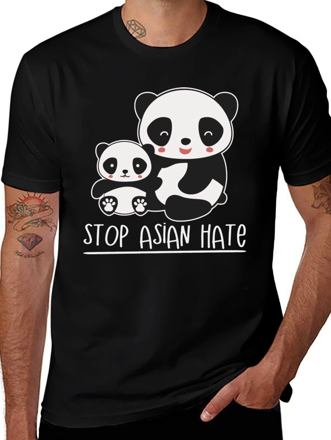 Stop Asian Hate Panda Graphic T-Shirt