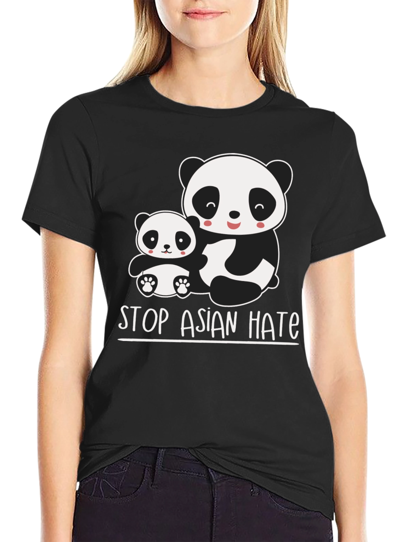 Stop Asian Hate Panda Graphic T-Shirt