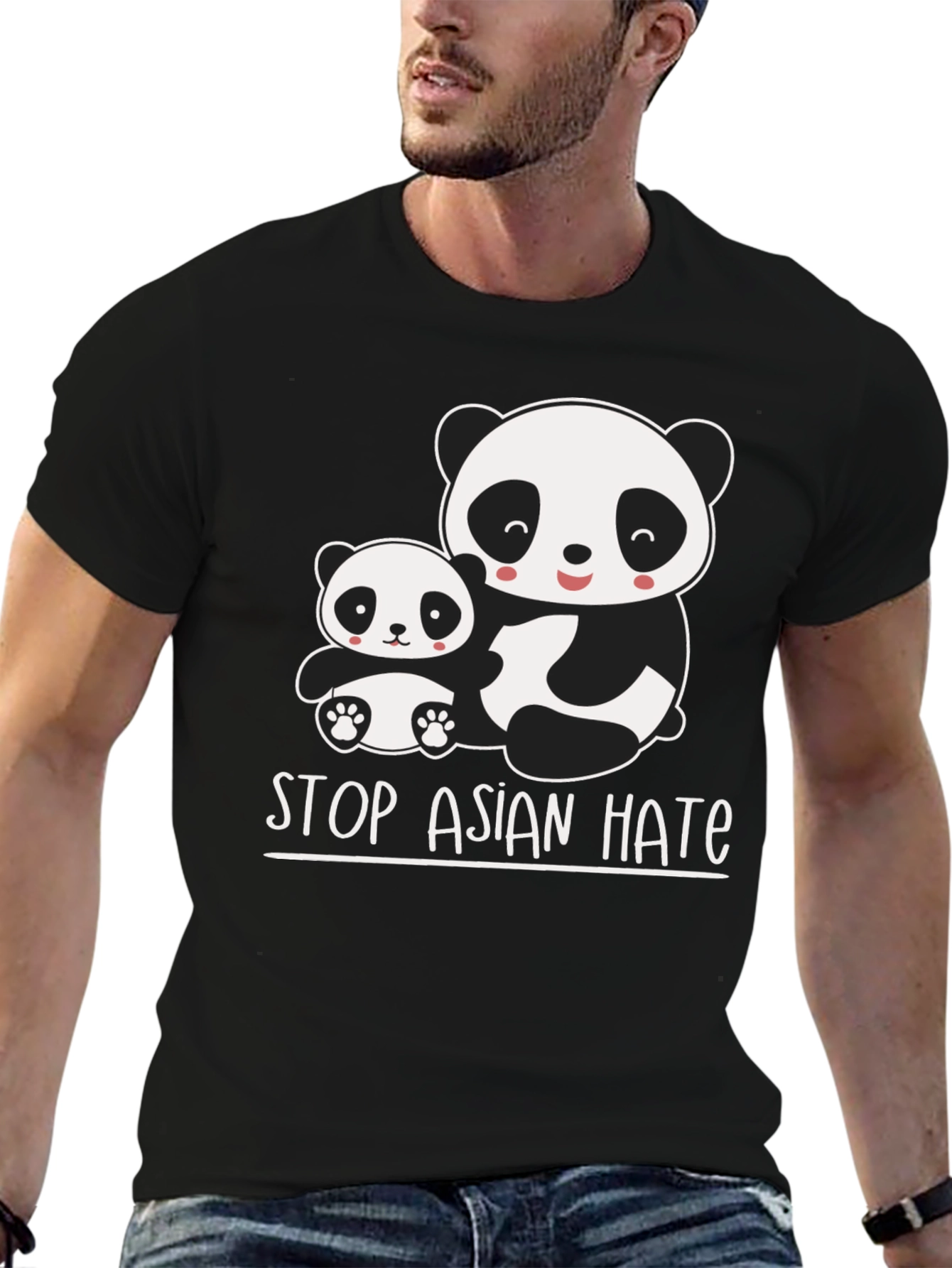 Stop Asian Hate Panda Graphic T-Shirt