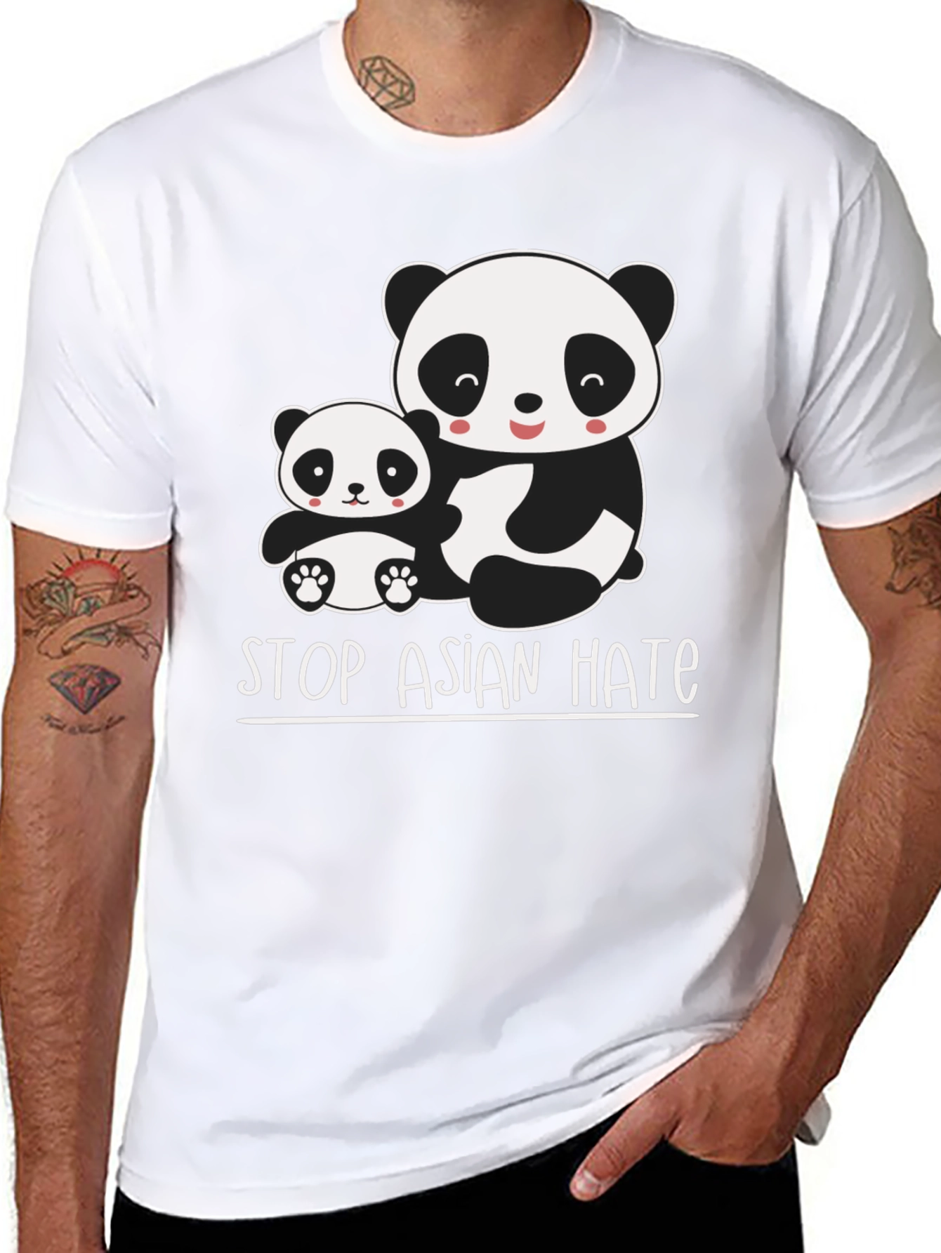 Stop Asian Hate Panda Graphic T-Shirt