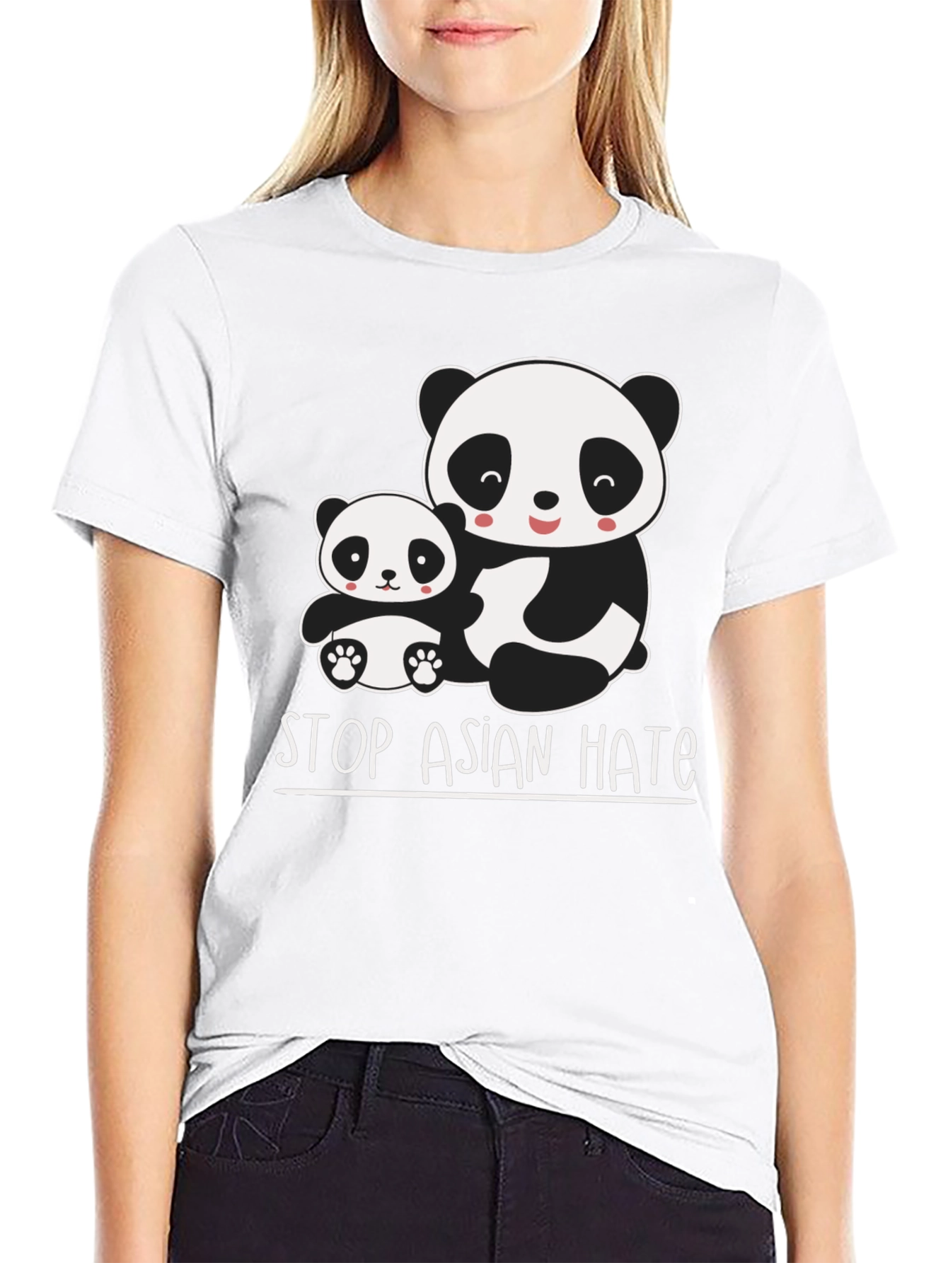 Stop Asian Hate Panda Graphic T-Shirt