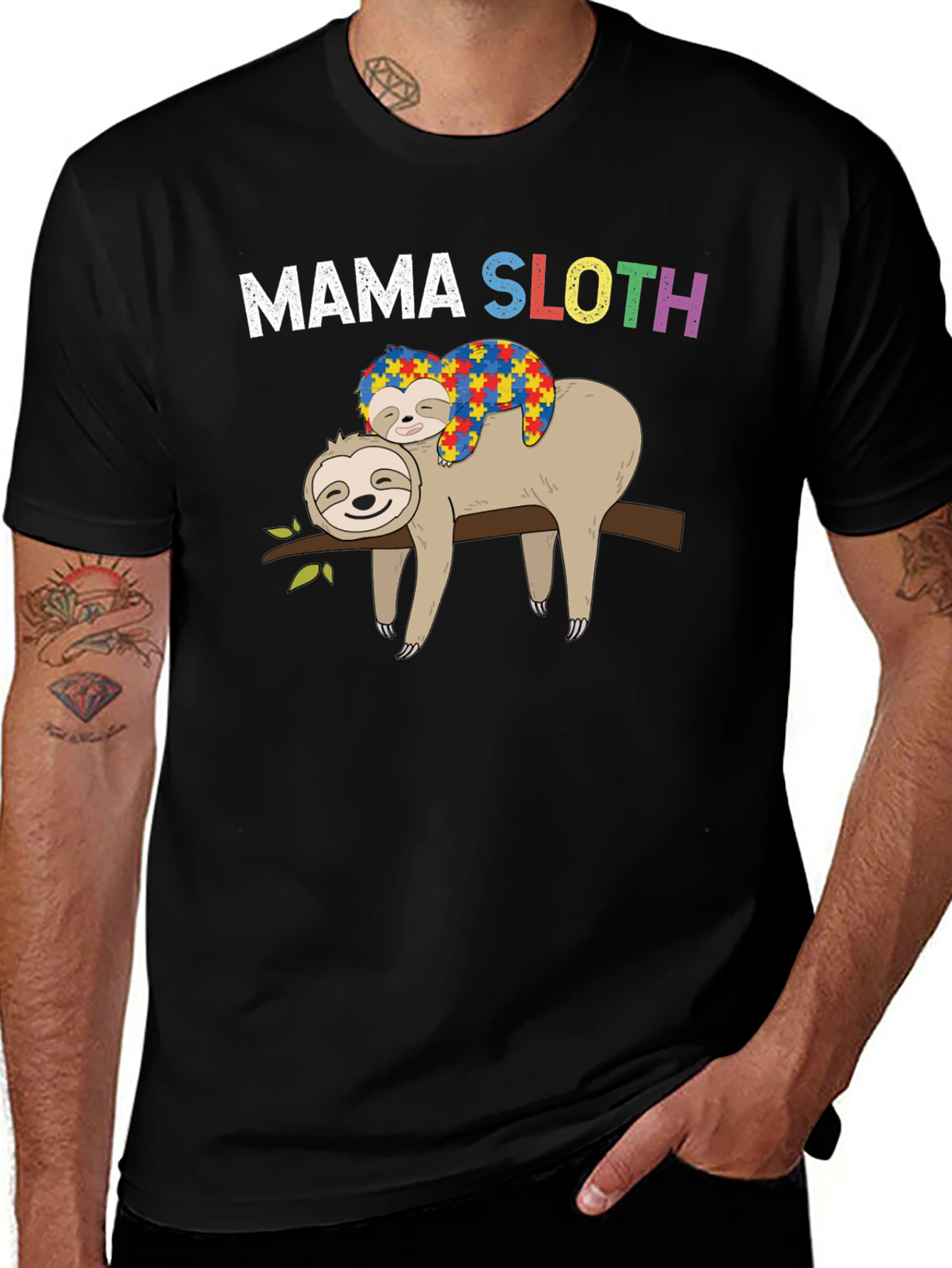 Mama Sloth Autism Awareness T-Shirt
