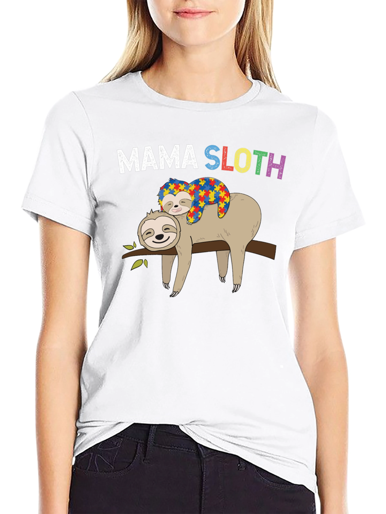 Mama Sloth Autism Awareness T-Shirt