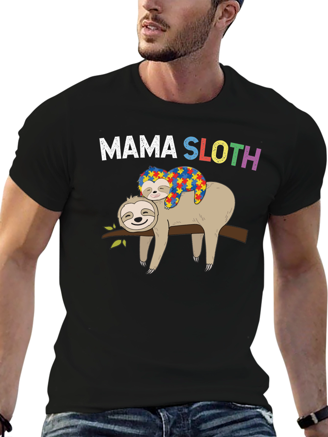 Mama Sloth Autism Awareness T-Shirt
