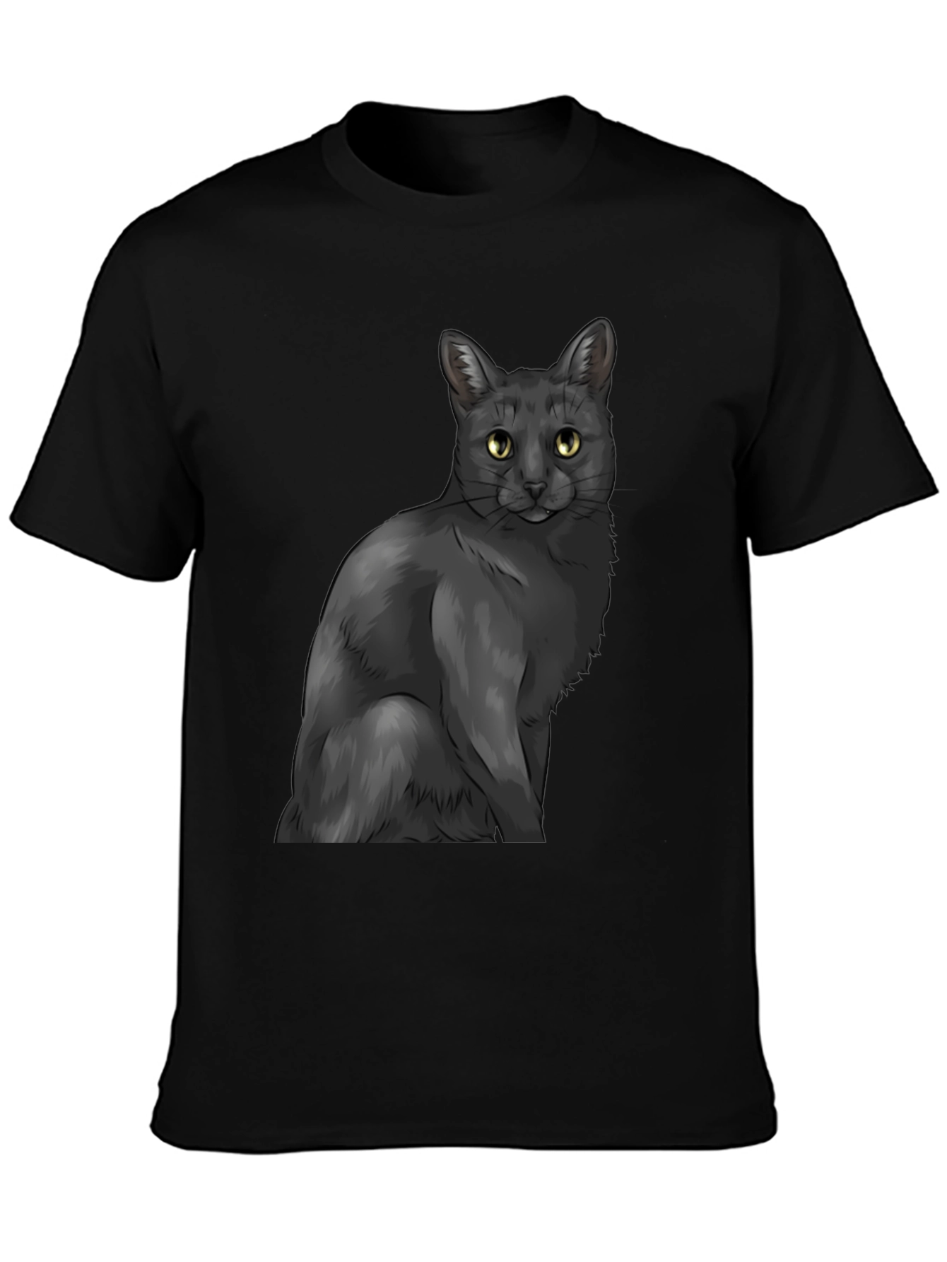 Black Cat Graphic Tee - Mens Stylish Casual Wear