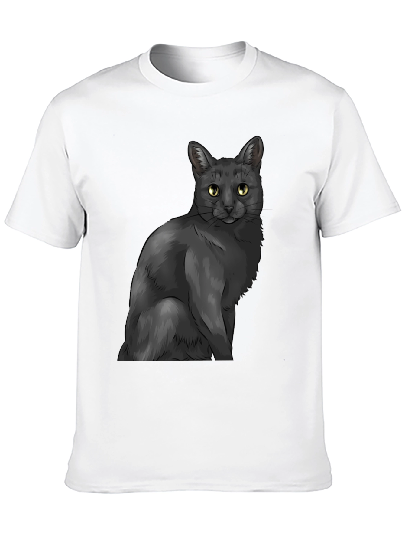 Black Cat Graphic Tee - Mens Stylish Casual Wear