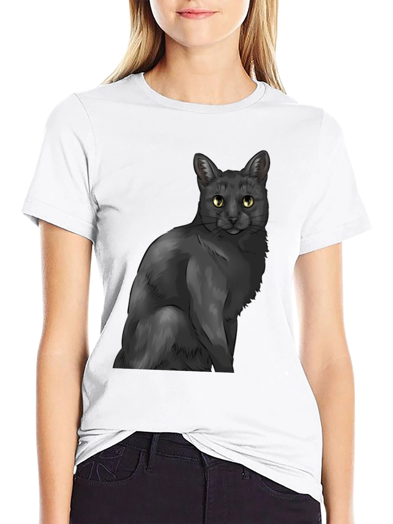 Black Cat Graphic Tee - Mens Stylish Casual Wear