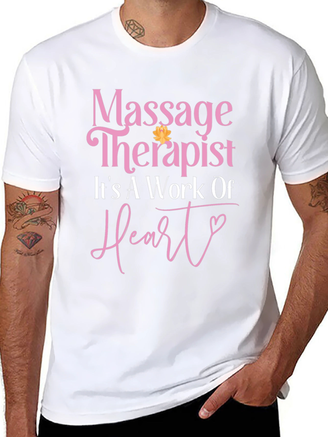 Massage Therapist Heart Work Black T-Shirt
