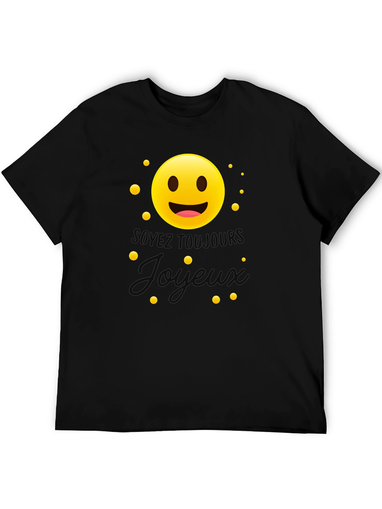 Joyful Emoji Graphic T-Shirt - Black