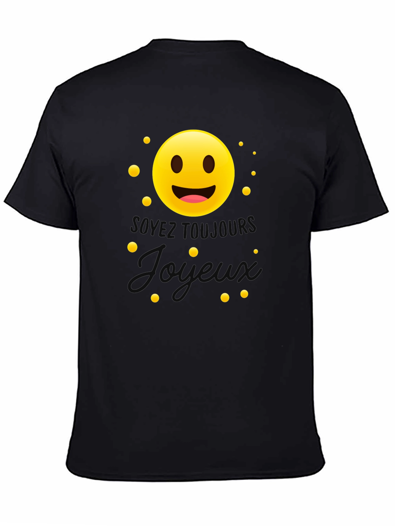 Joyful Emoji Graphic T-Shirt - Black