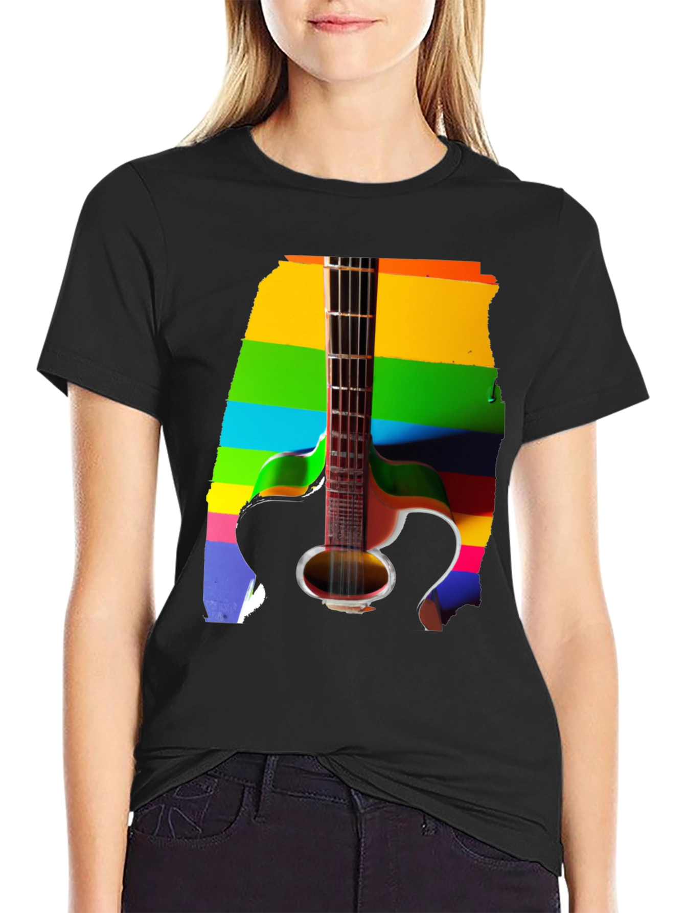Rainbow Guitar Graphic Tee