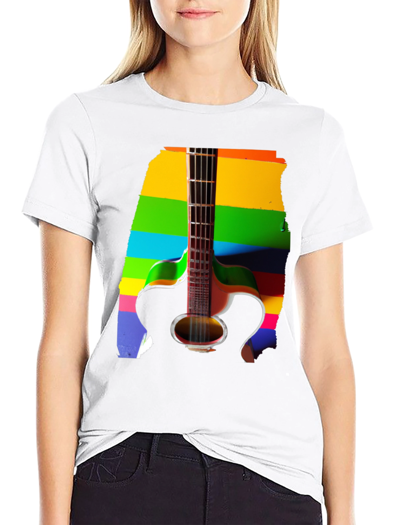 Rainbow Guitar Graphic Tee