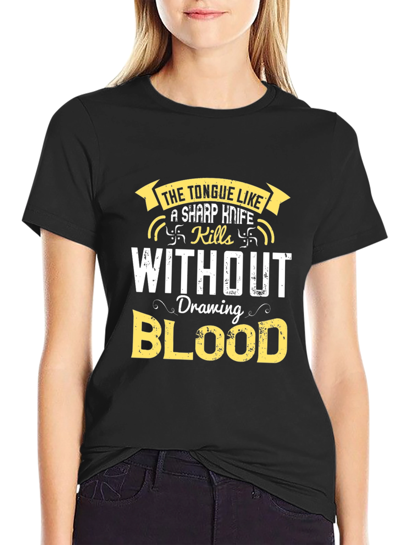 The Tongue T-Shirt - Sharp Wit Kills Without Blood