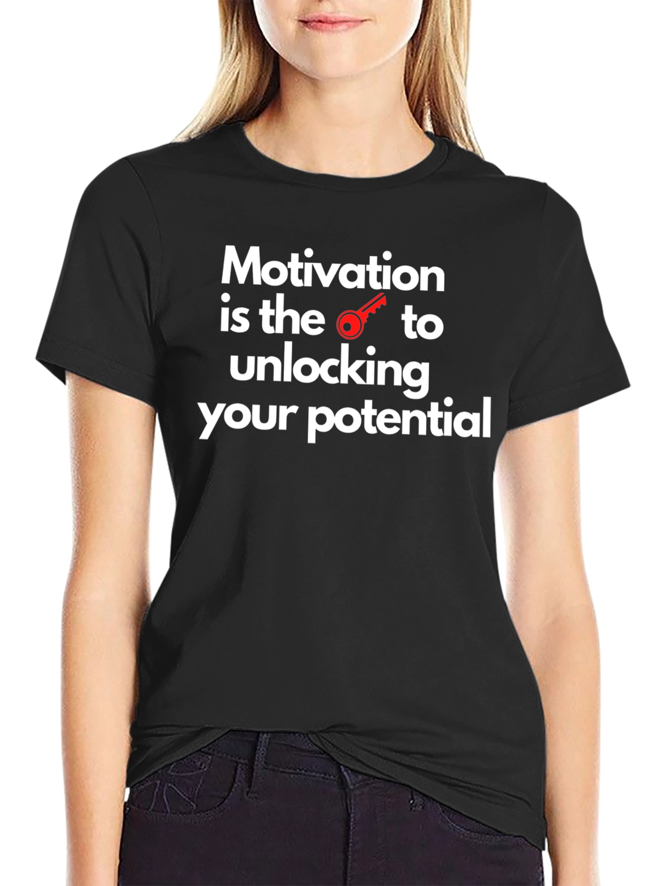 Motivational Key to Potential Black T-Shirt