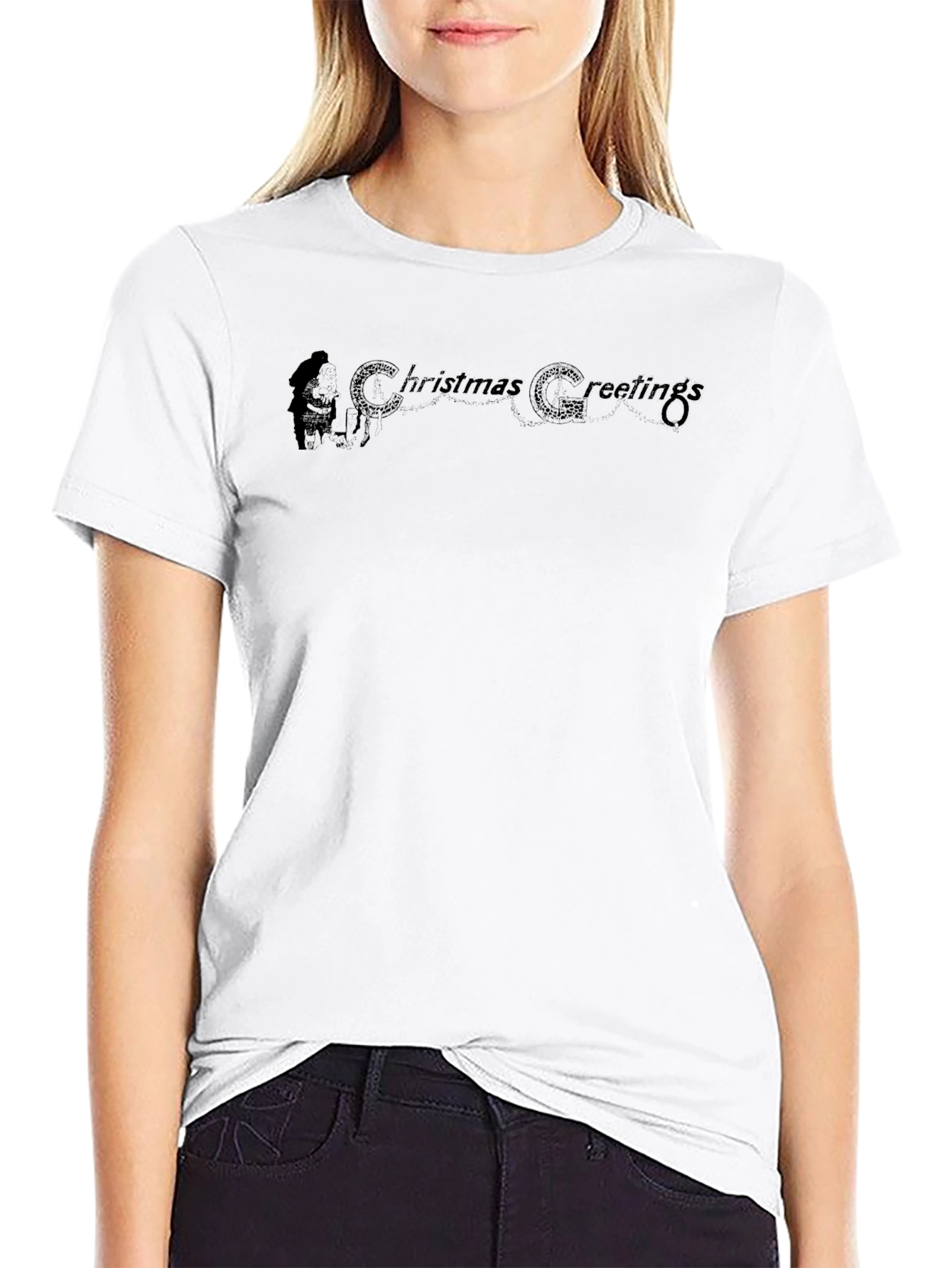 Christmas Greetings Black T-Shirt