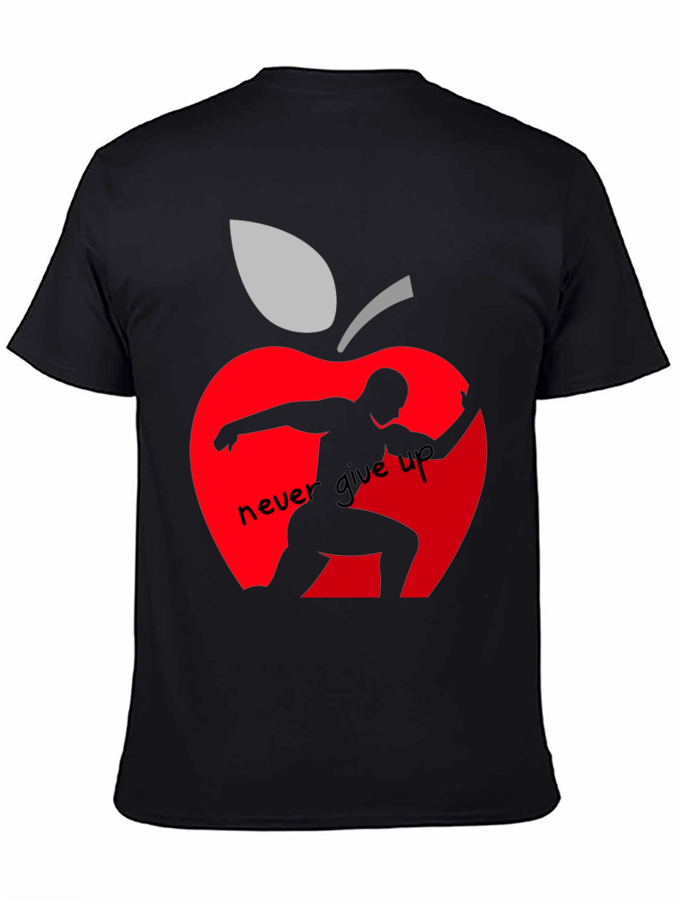 Never Give Up Apple Graphic T-Shirt