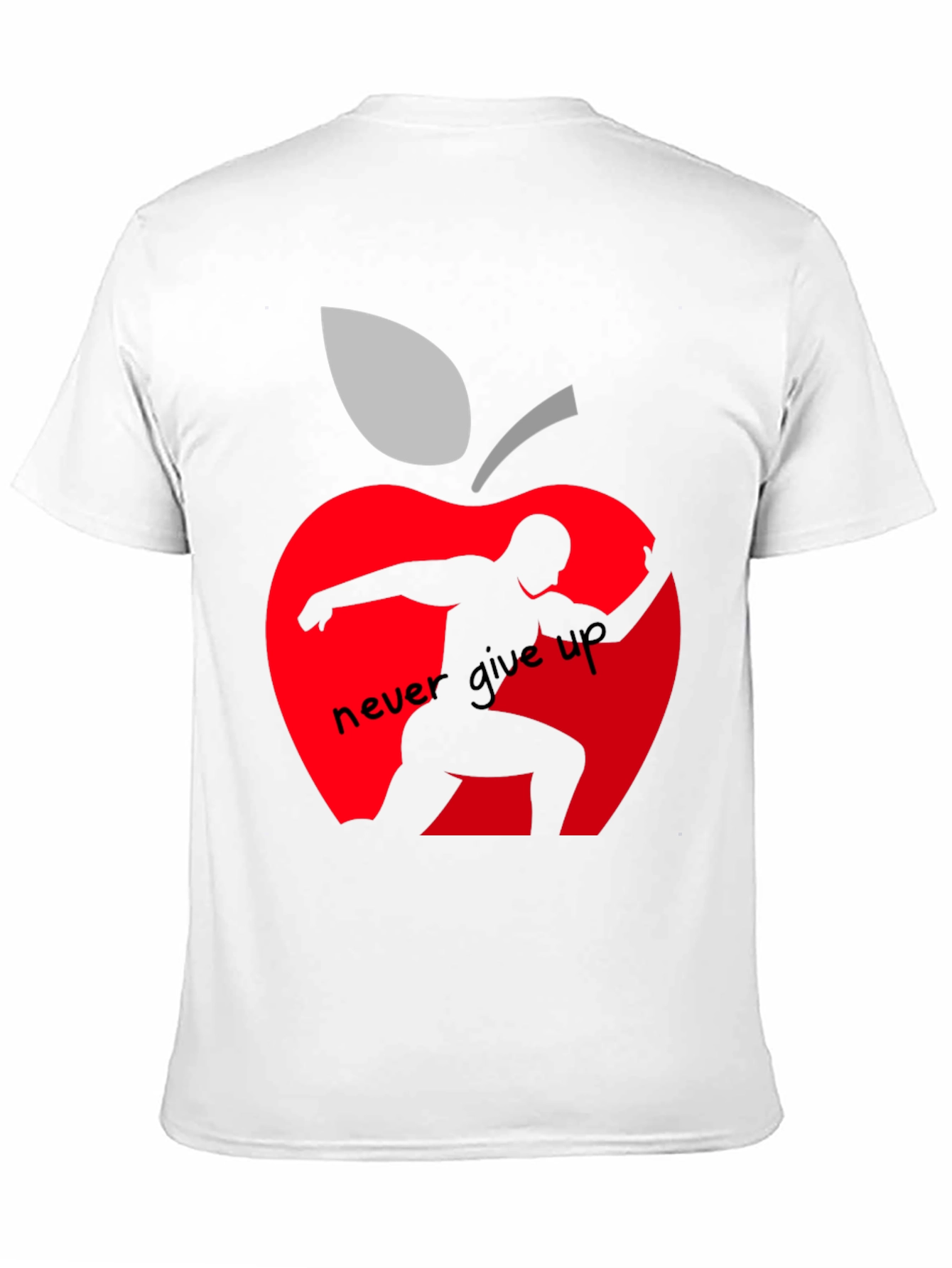 Never Give Up Apple Graphic T-Shirt