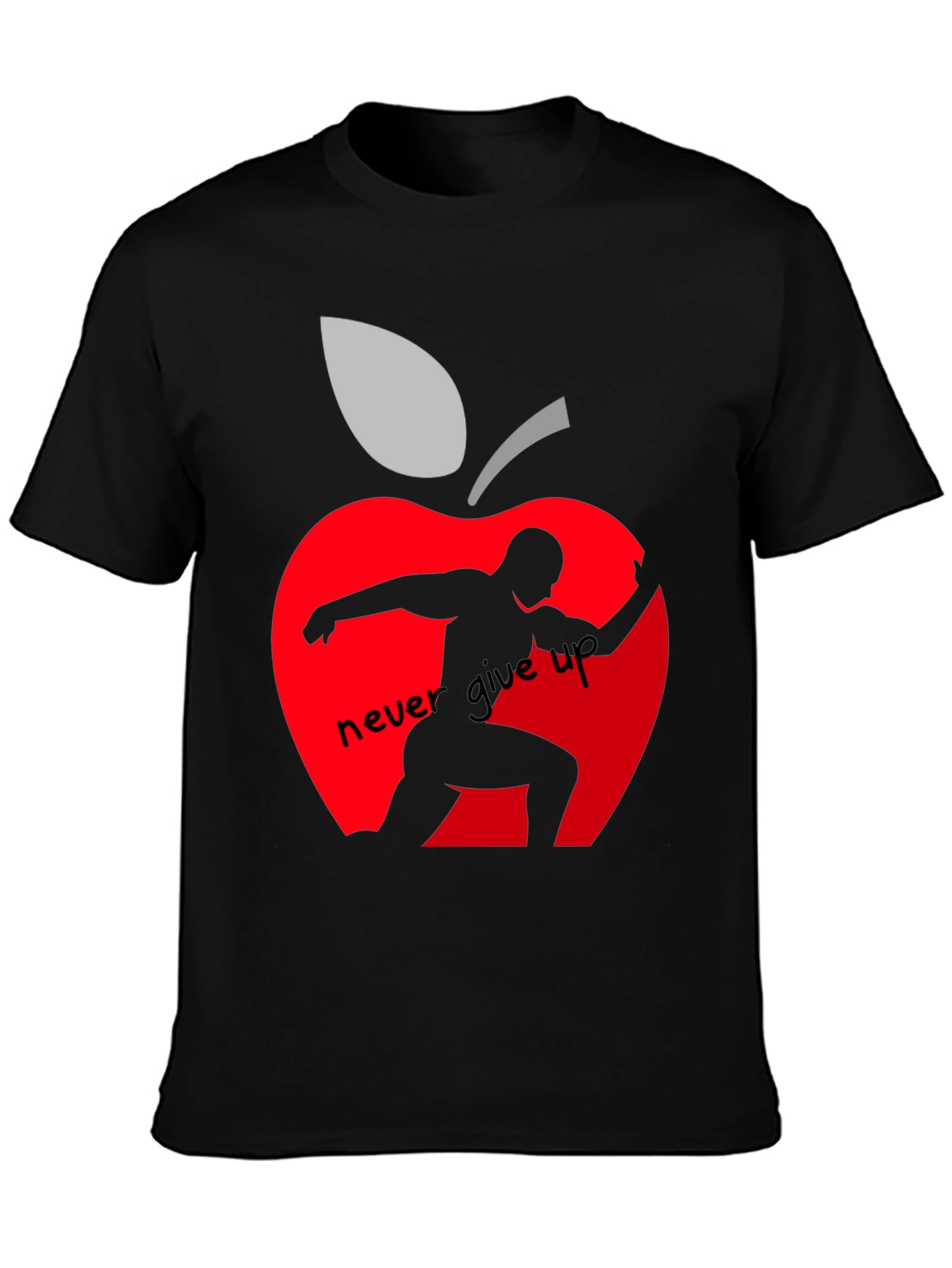 Never Give Up Apple Graphic T-Shirt