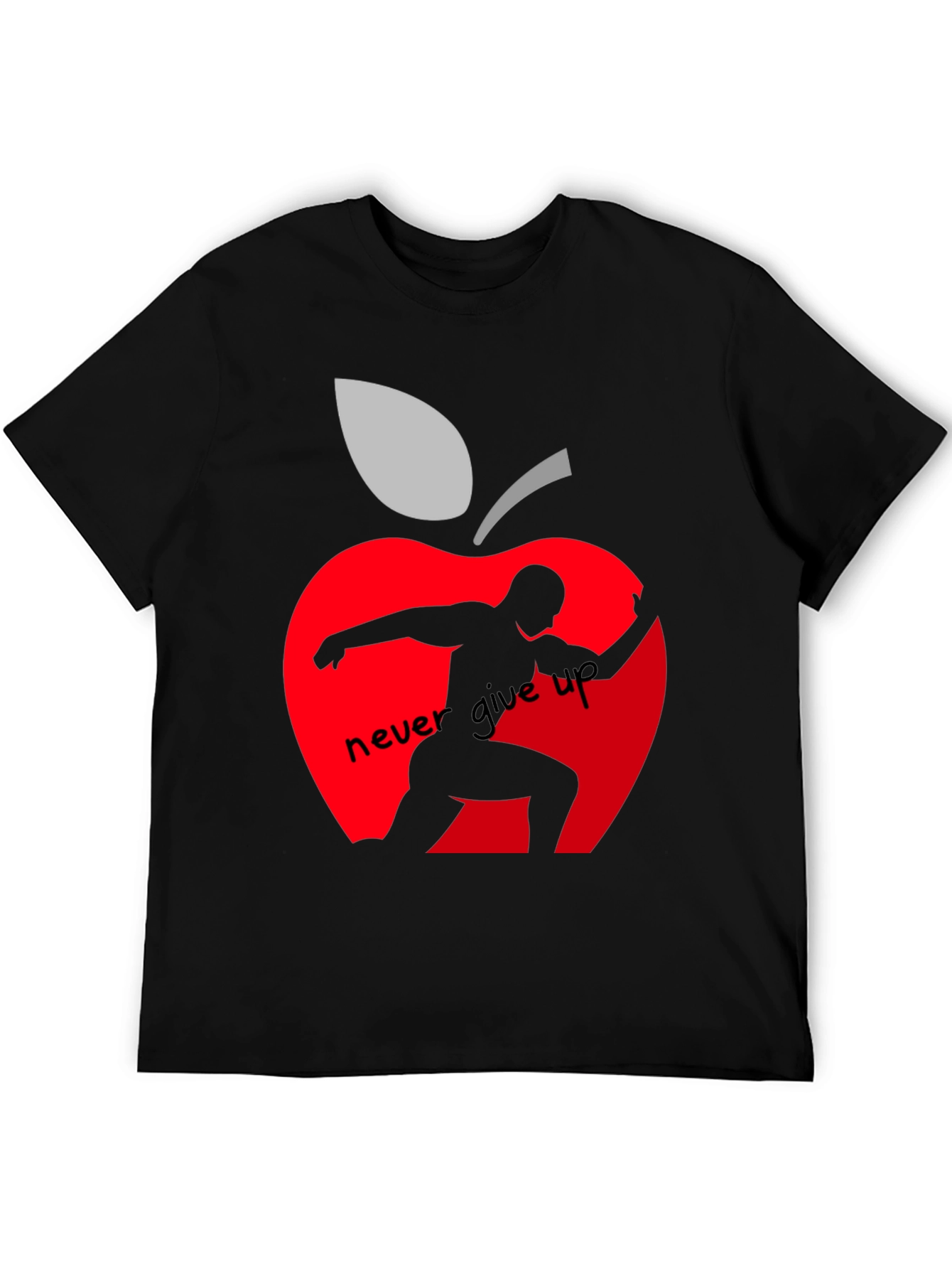 Never Give Up Apple Graphic T-Shirt