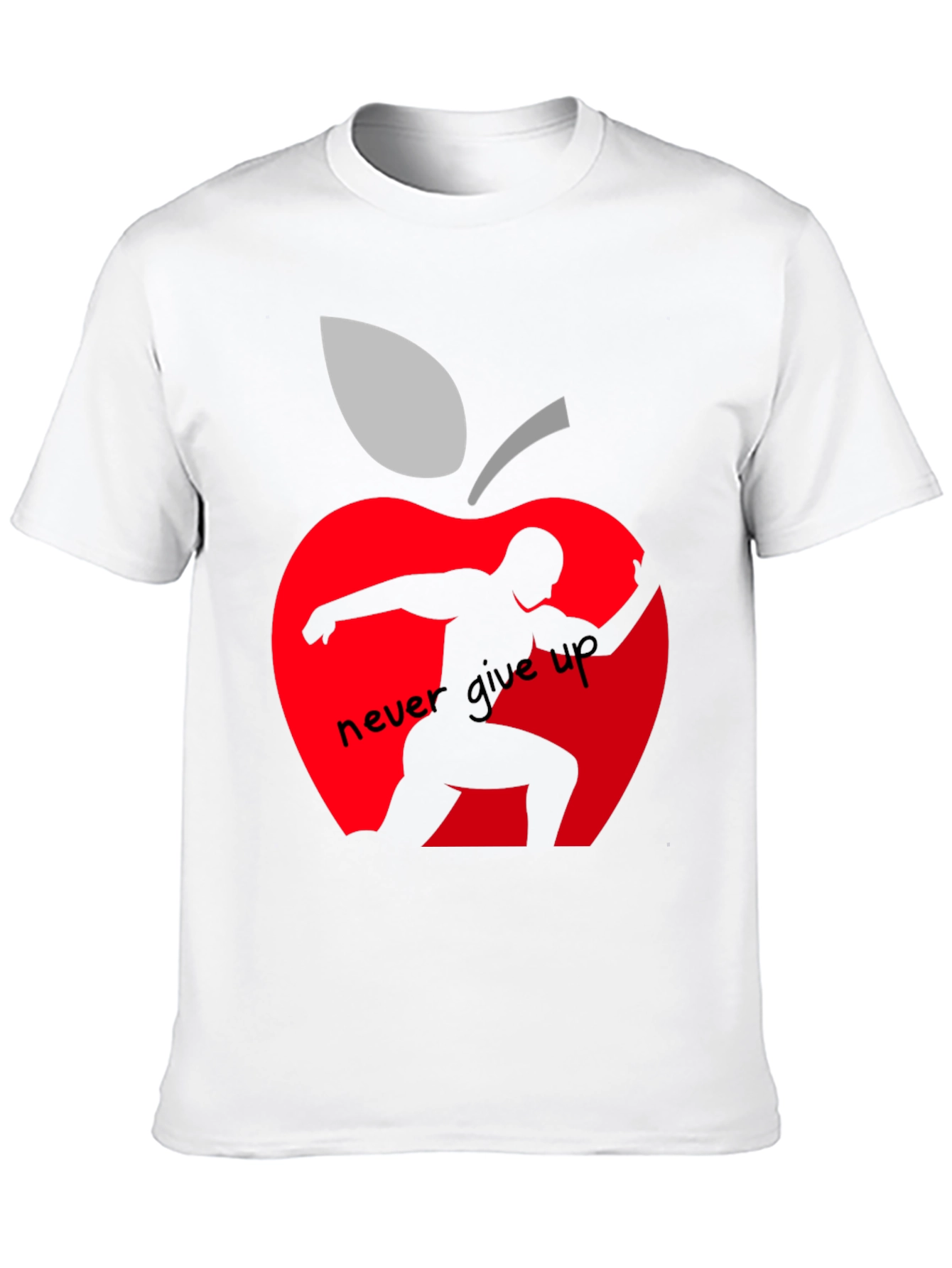 Never Give Up Apple Graphic T-Shirt