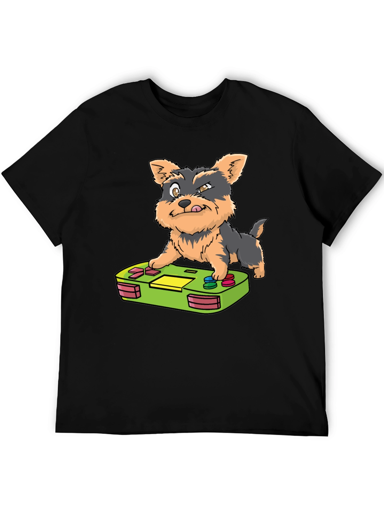Gamer Pup Graphic Tee - Black Cotton Blend
