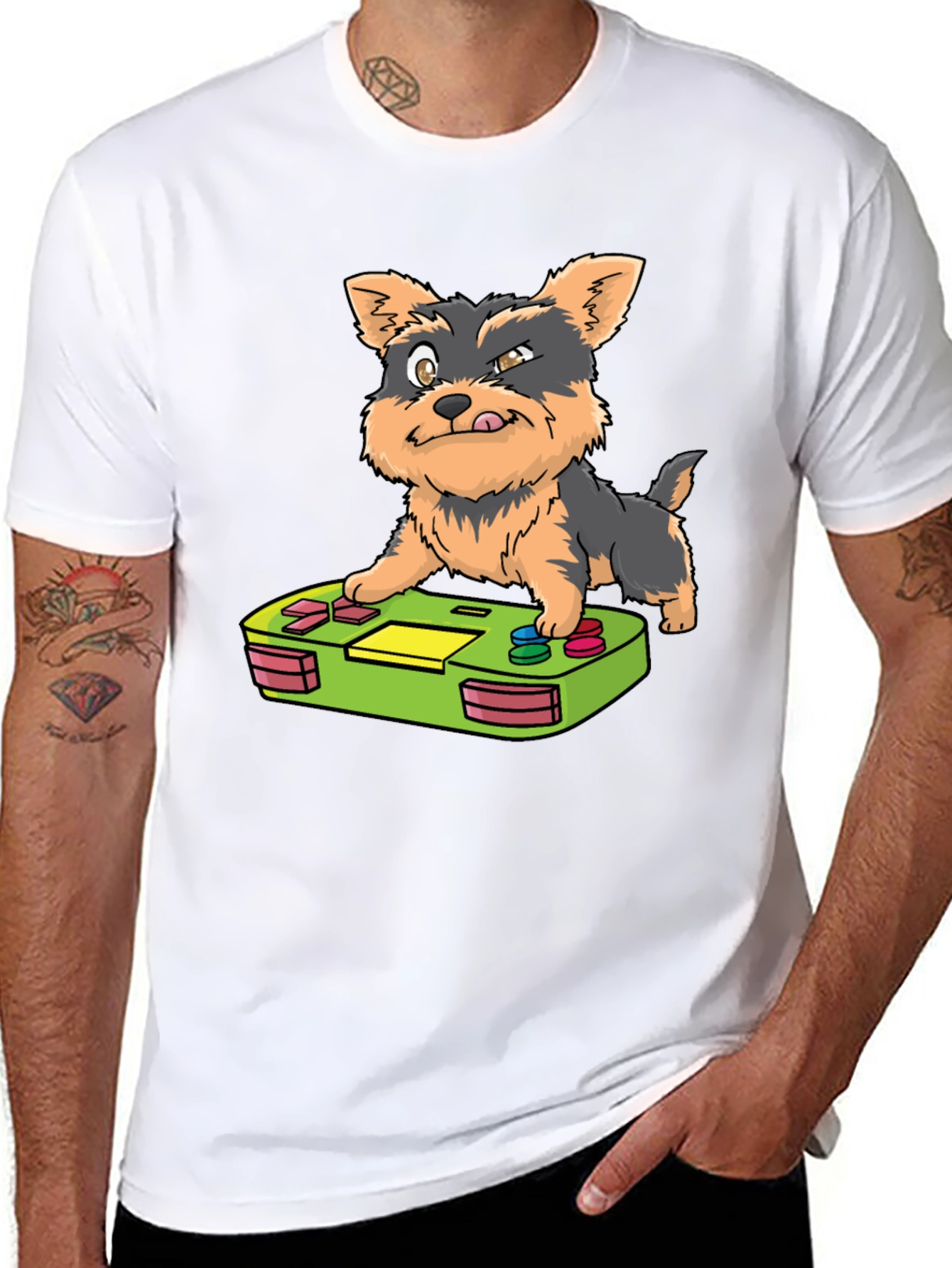 Gamer Pup Graphic Tee - Black Cotton Blend