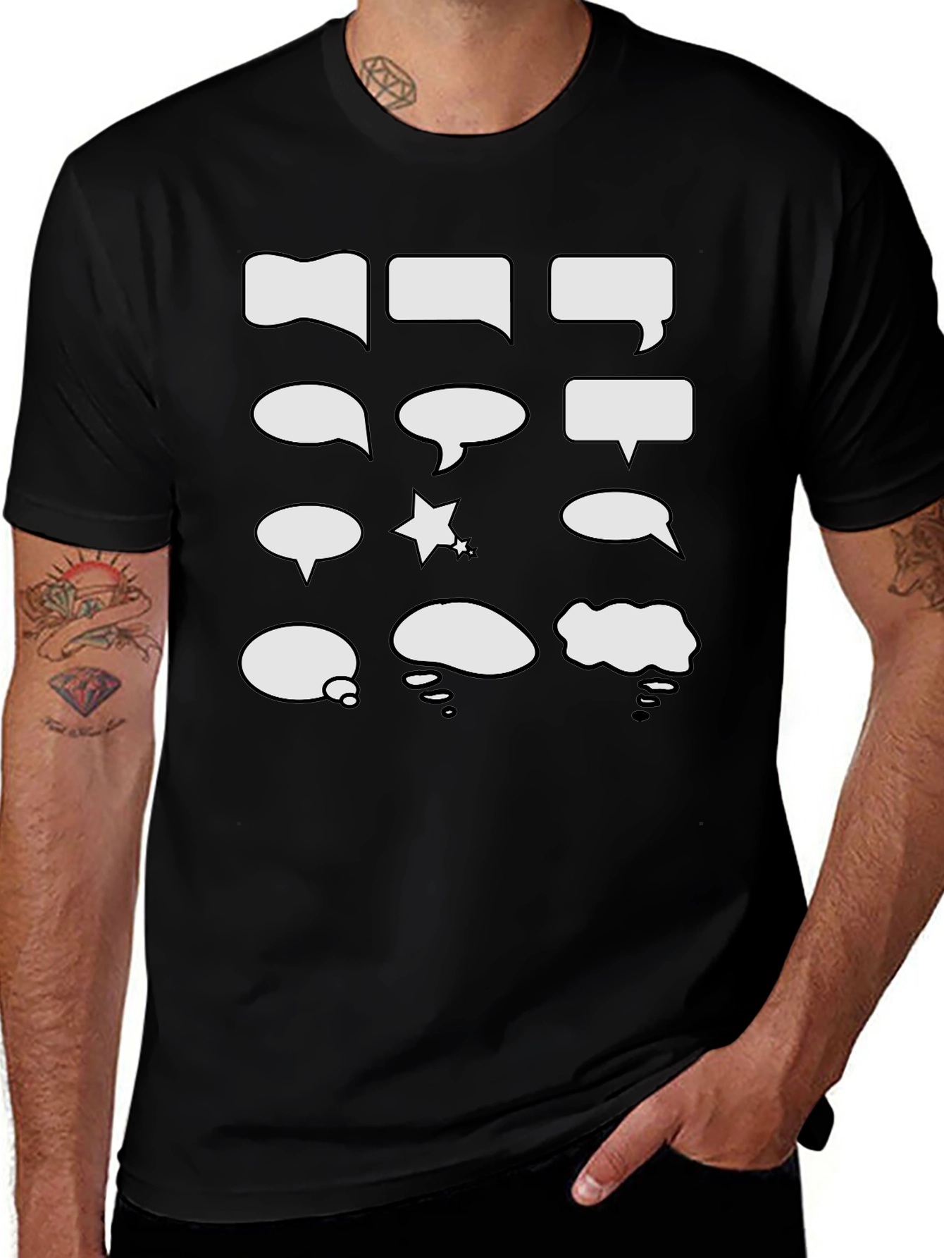 Comic Bubble T-Shirt - Black Novelty Tee