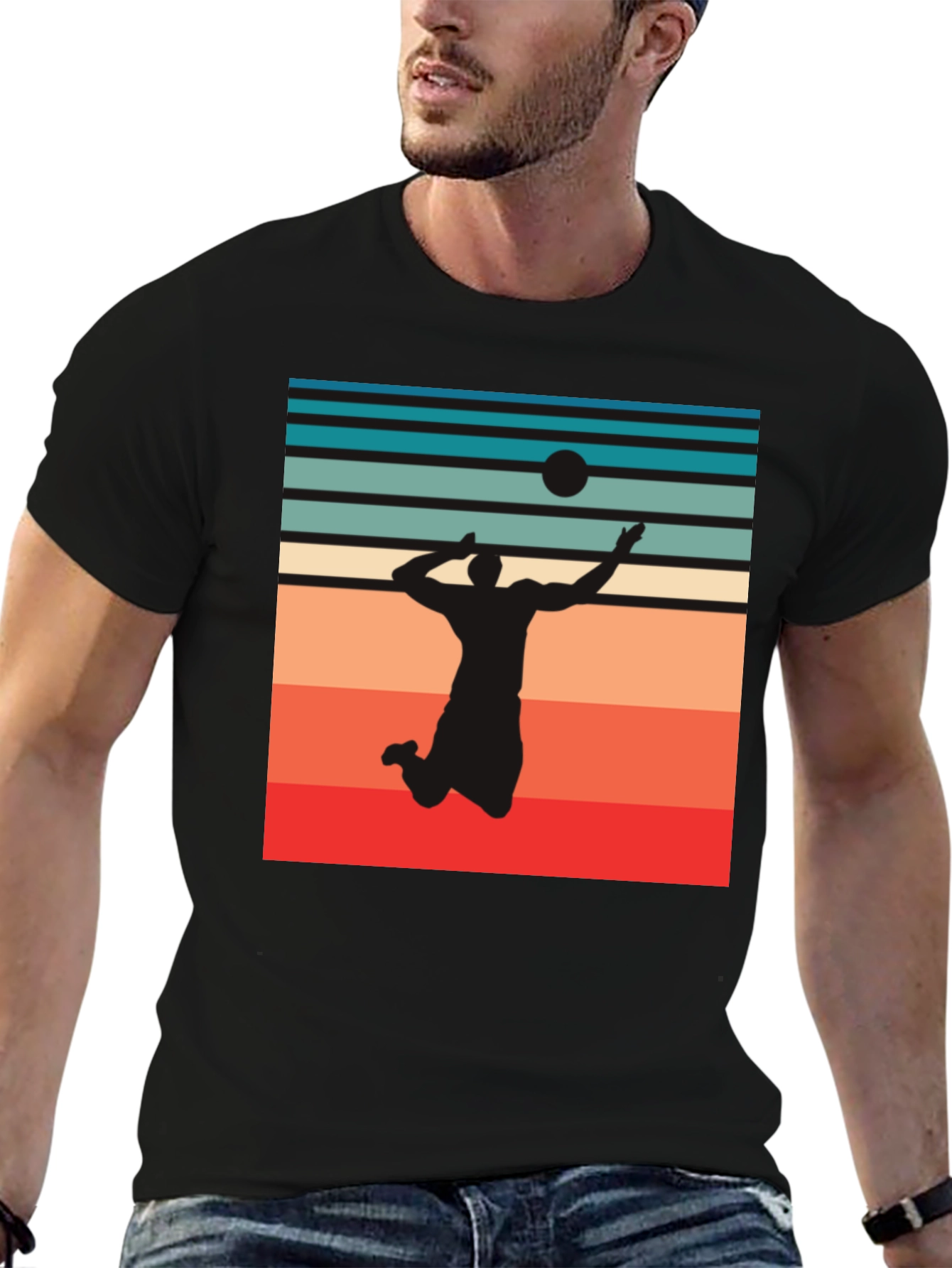 Volleyball Sunset Graphic T-Shirt